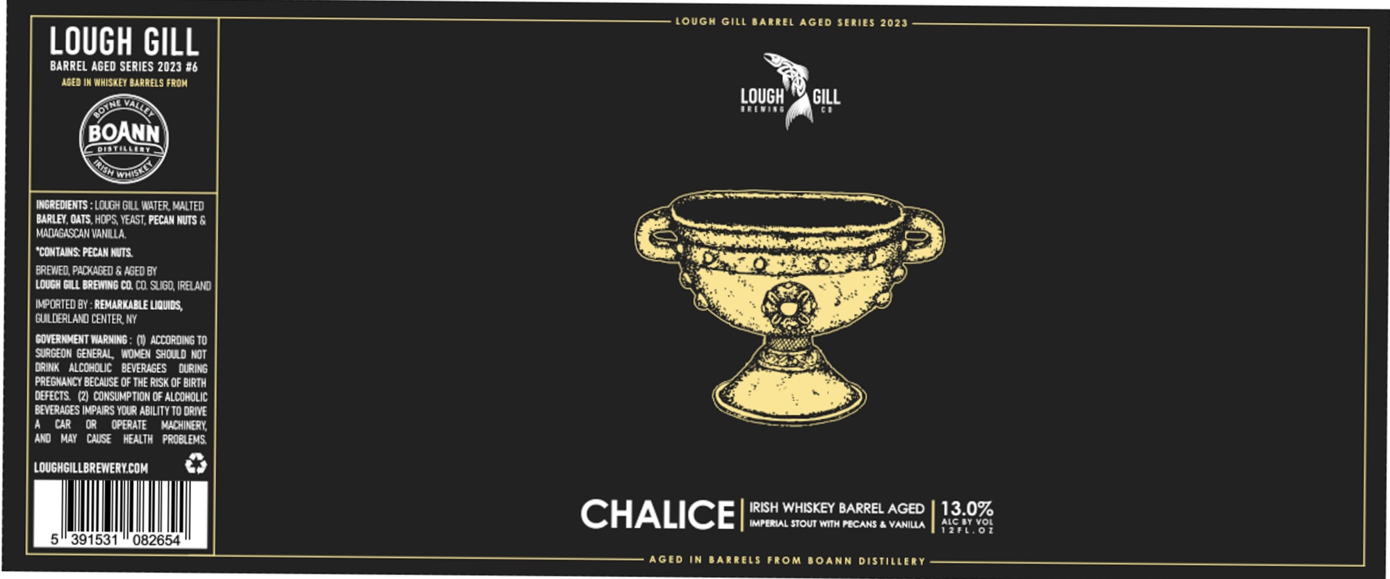 Chalice (Irish Whiskey Barrel Aged Imperial Stout) by Lough Gill Brewing Co. - beer label