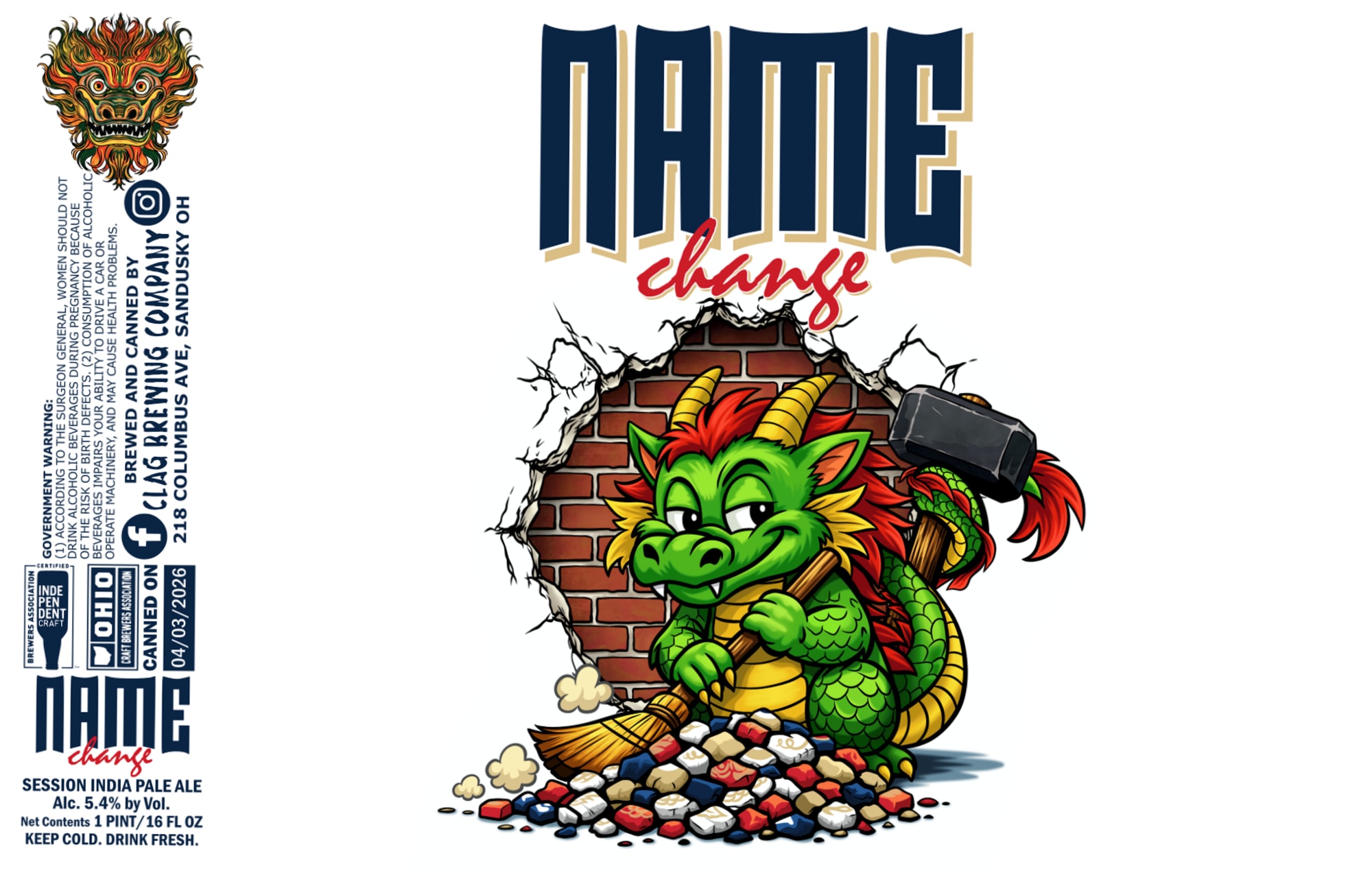 Change by Hopping Mad Brewing Company - beer label
