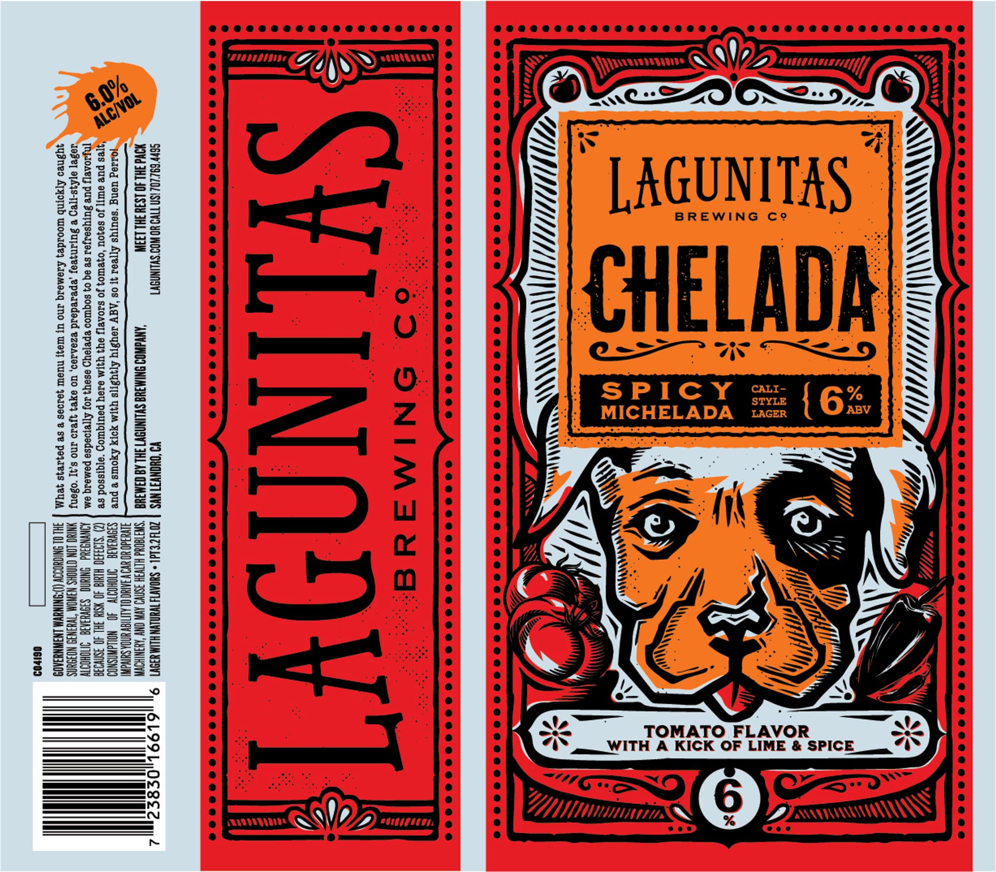 Chelada Spicy Michelada by Lagunitas Brewing Co. - beer label