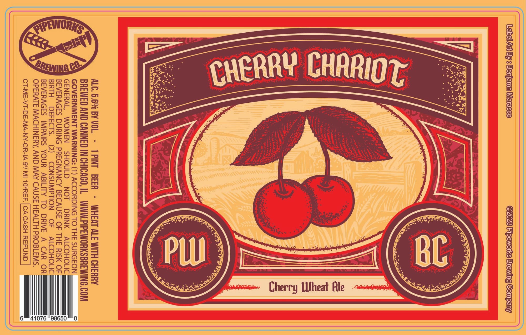 Cherry Chariot by Pipeworks Brewing Co. - beer label