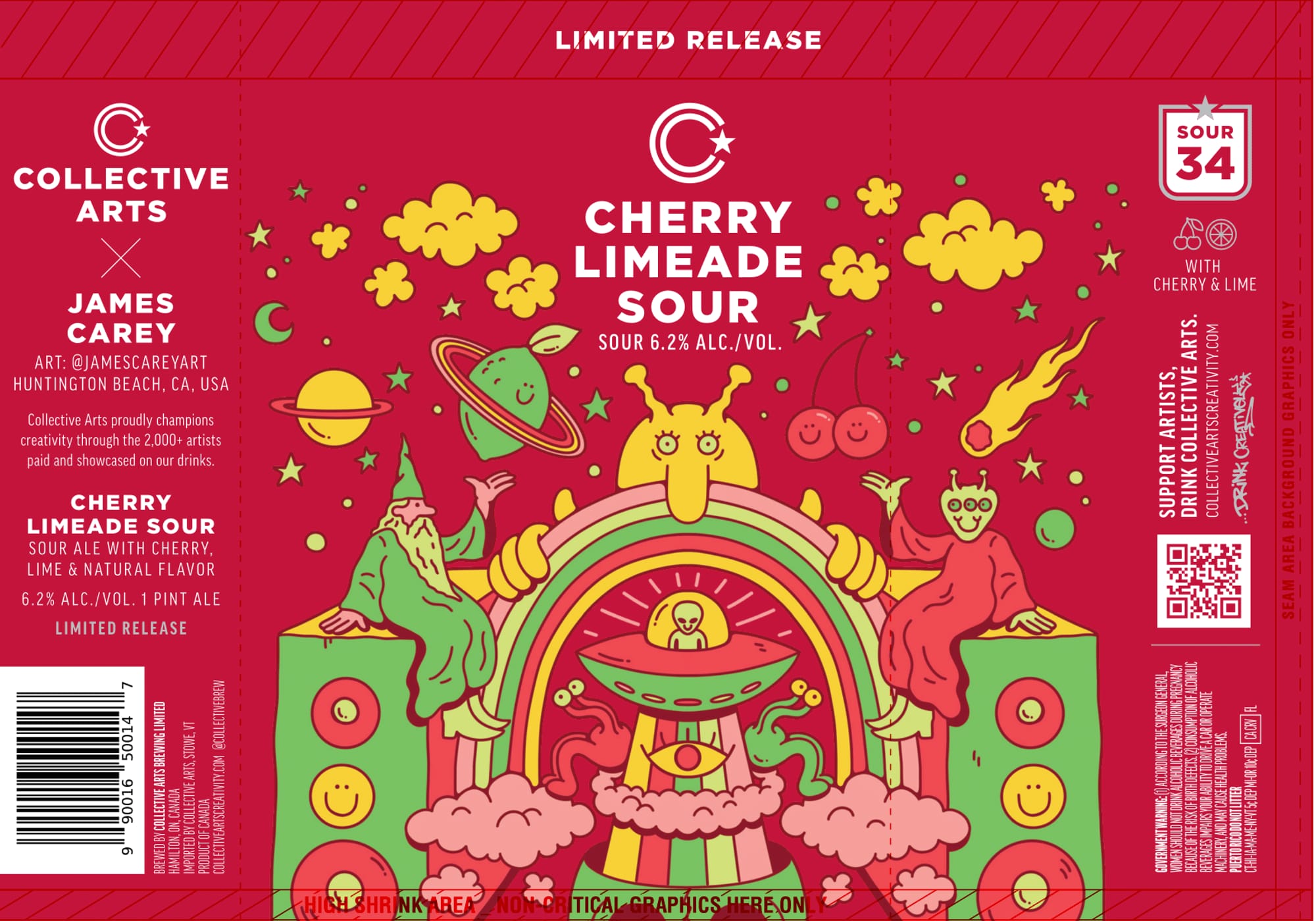 Cherry Limeade Sour by Collective Arts - beer label