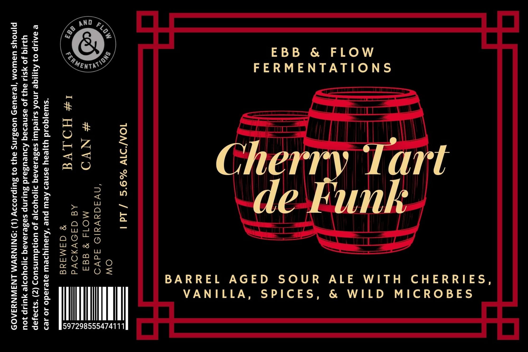 Cherry Tart de Funk by Ebb & Flow Fermentations - beer label