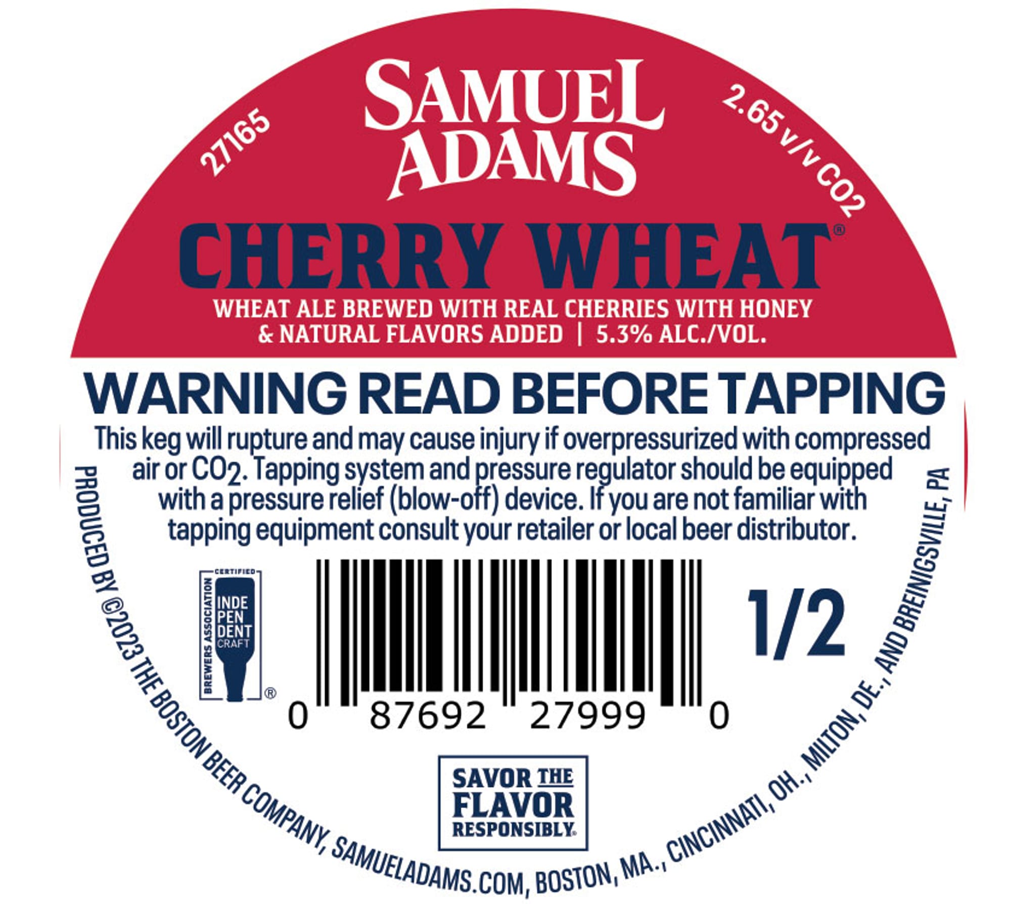 Cherry Wheat by Samuel Adams - beer label