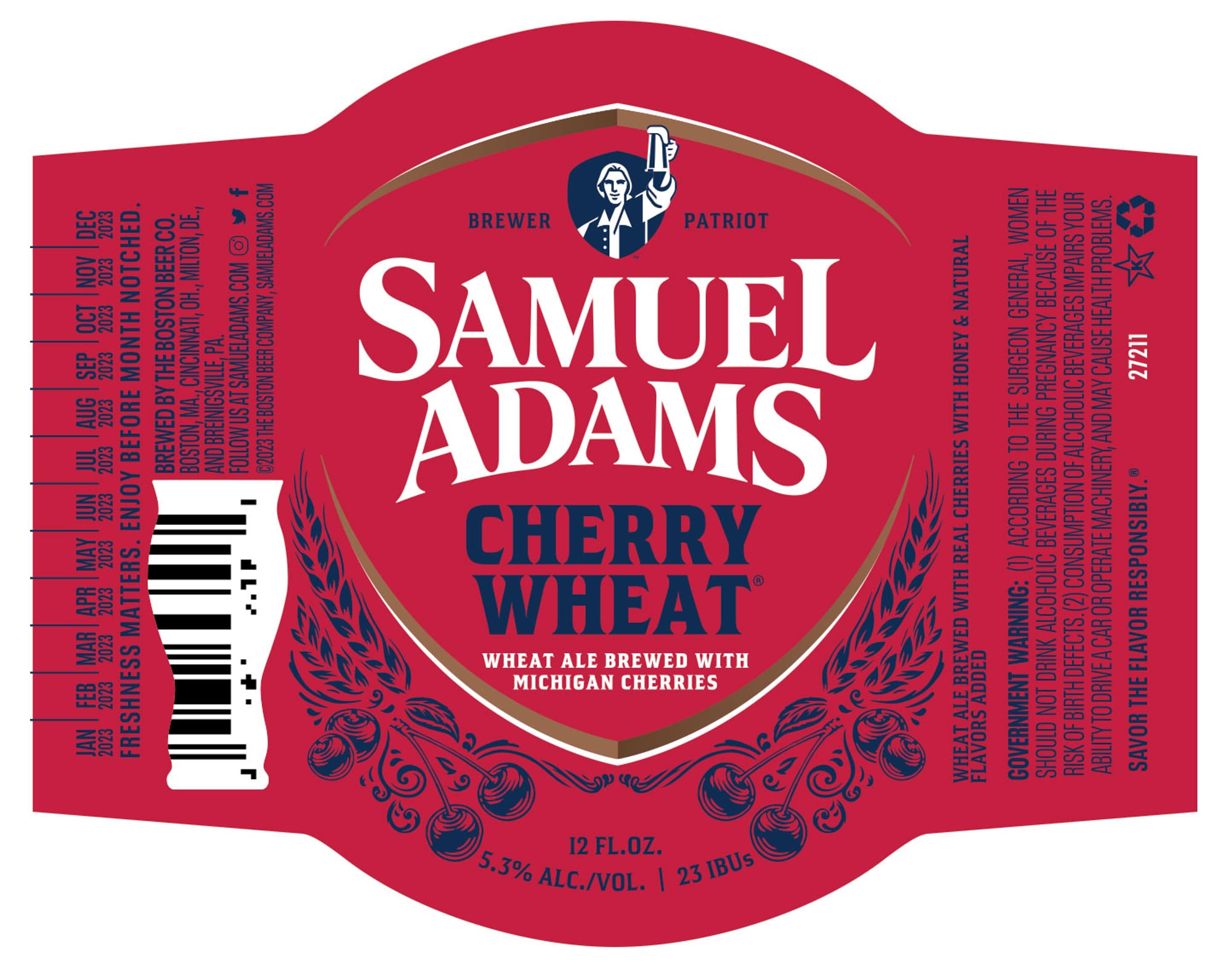 Cherry Wheat by Samuel Adams - beer label