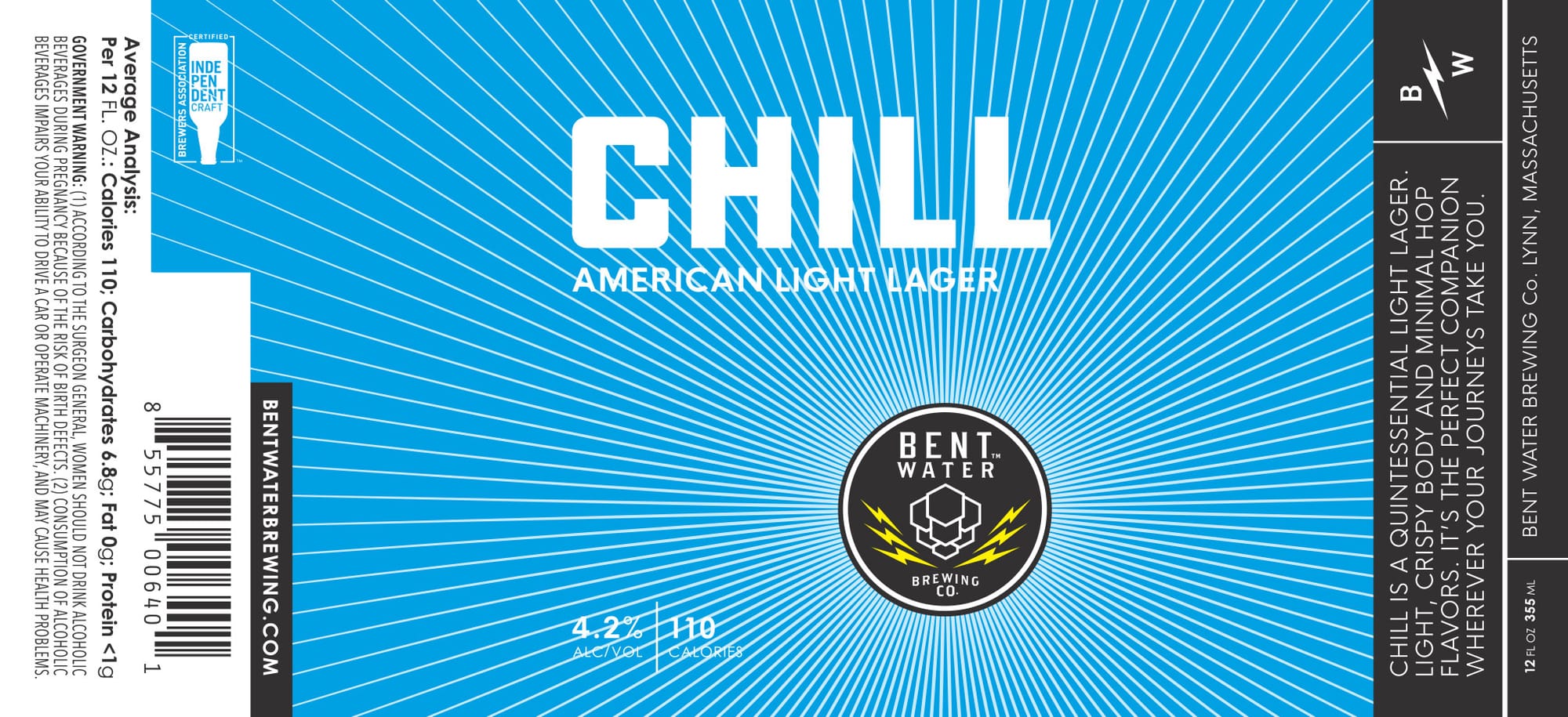 Chill by Bent Water Brewing Co. - beer label
