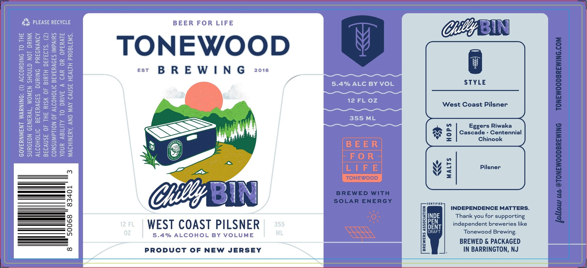 Chill Bin by Tonewood Brewing - beer label