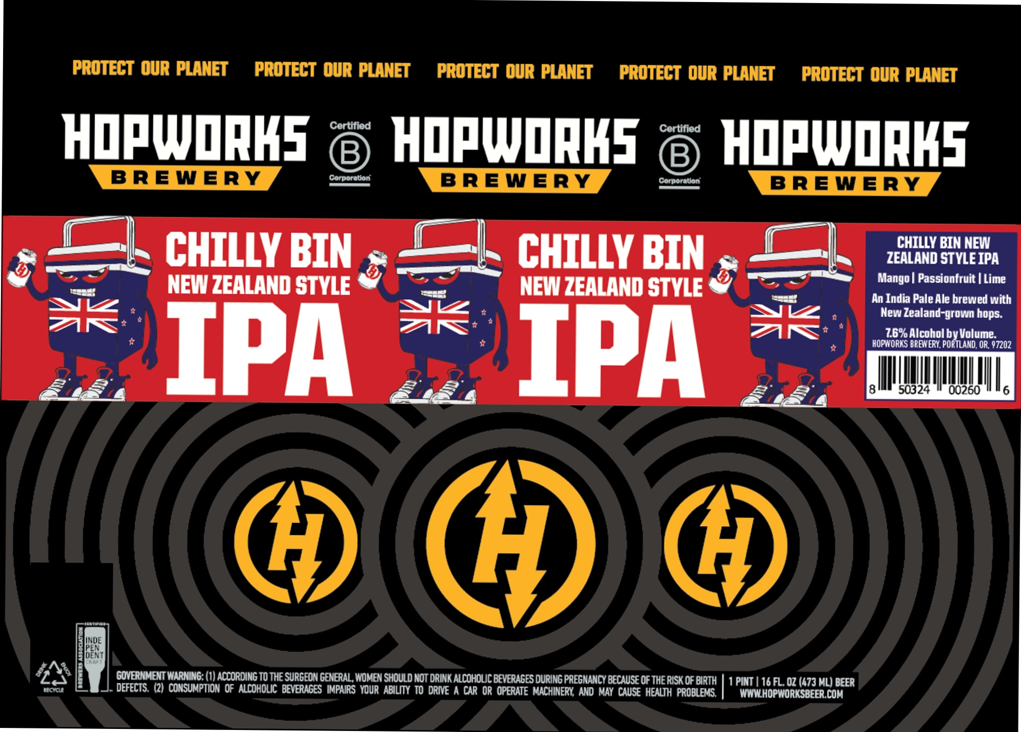 Chilly Bin by Hopworks Urban Brewery - beer label