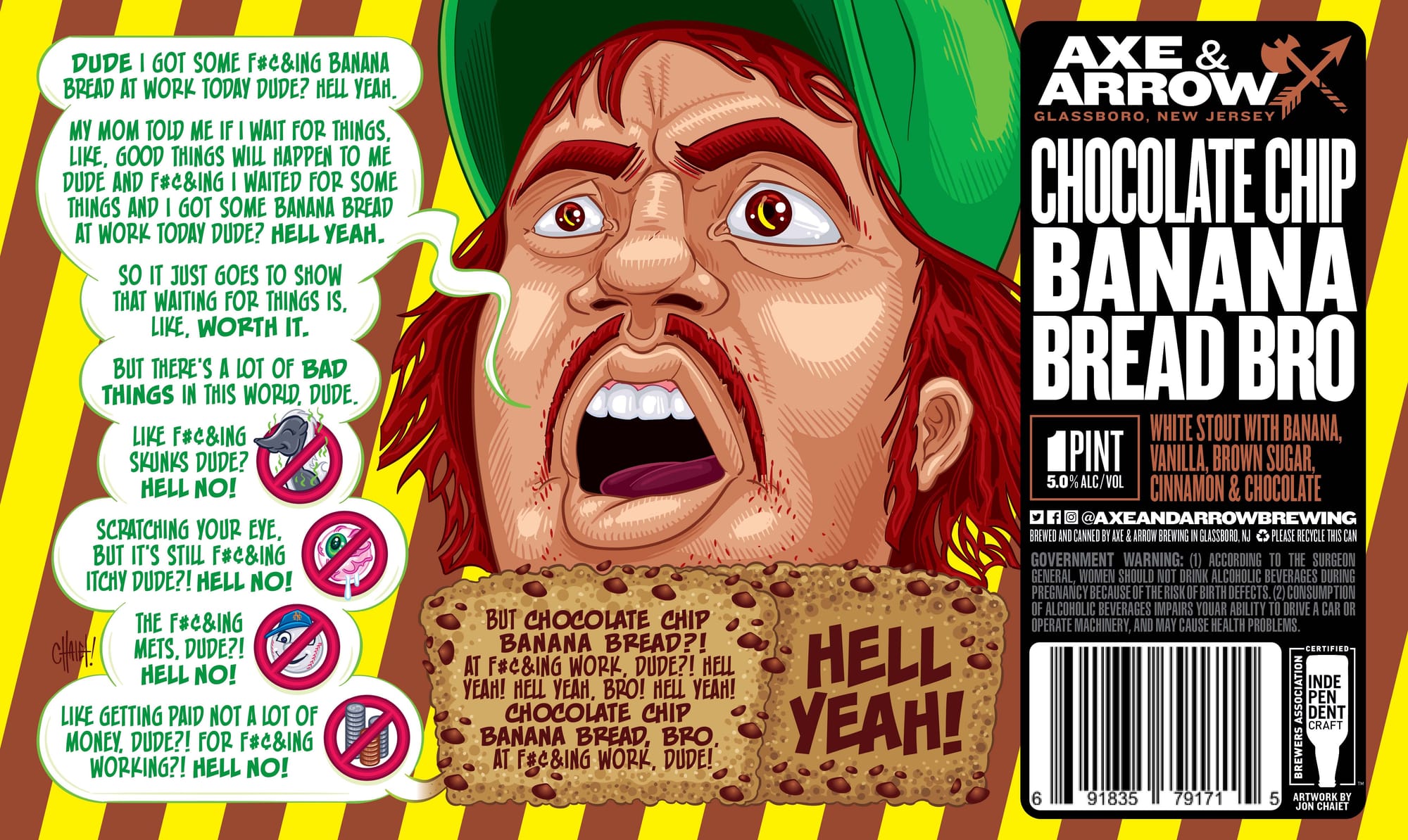Chocolate Chip Banana Bread Bro by Axe & Arrow Brewing - beer label