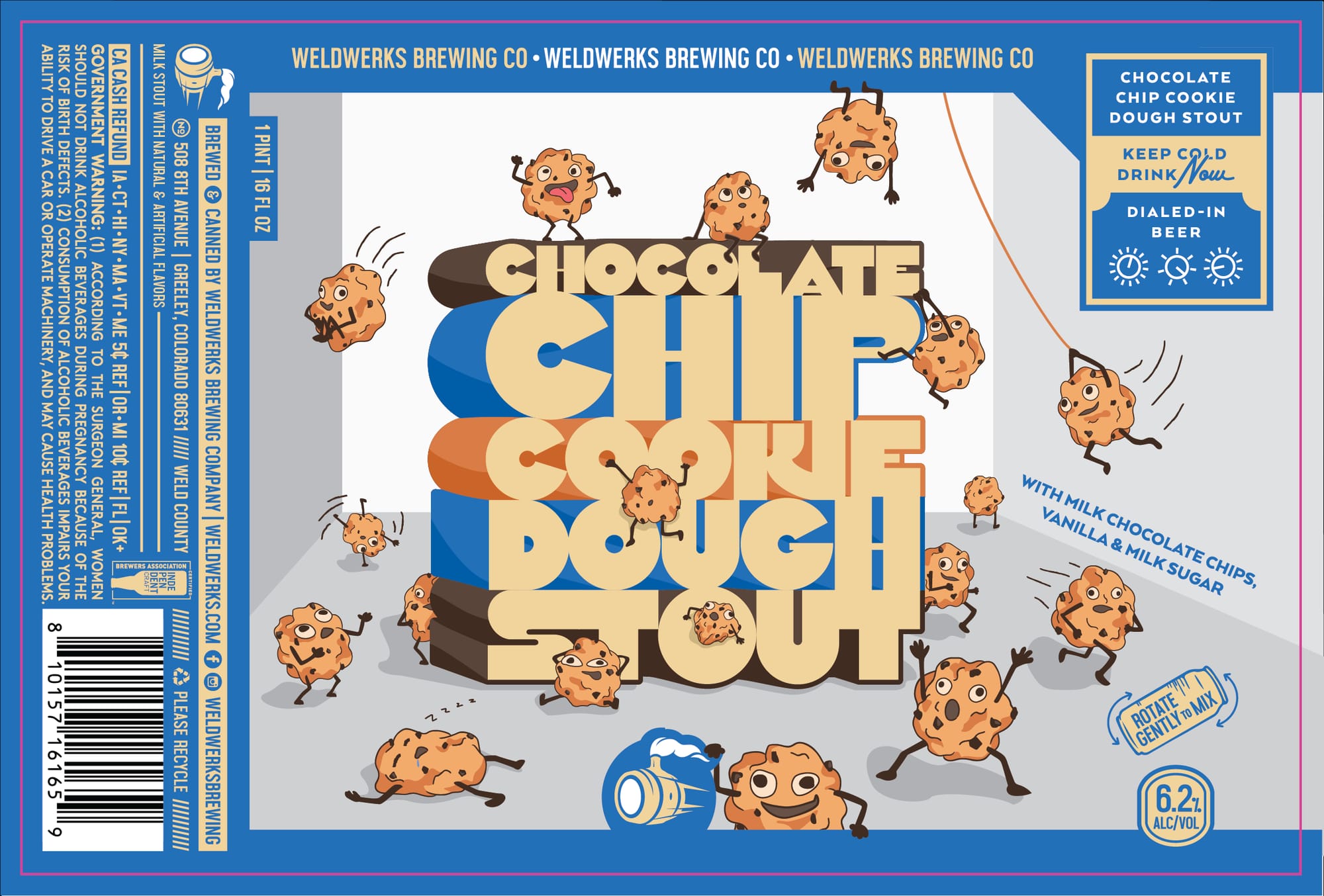 Chocolate Chip Cookie Dough Stout by WeldWerks Brewing Co. - beer label