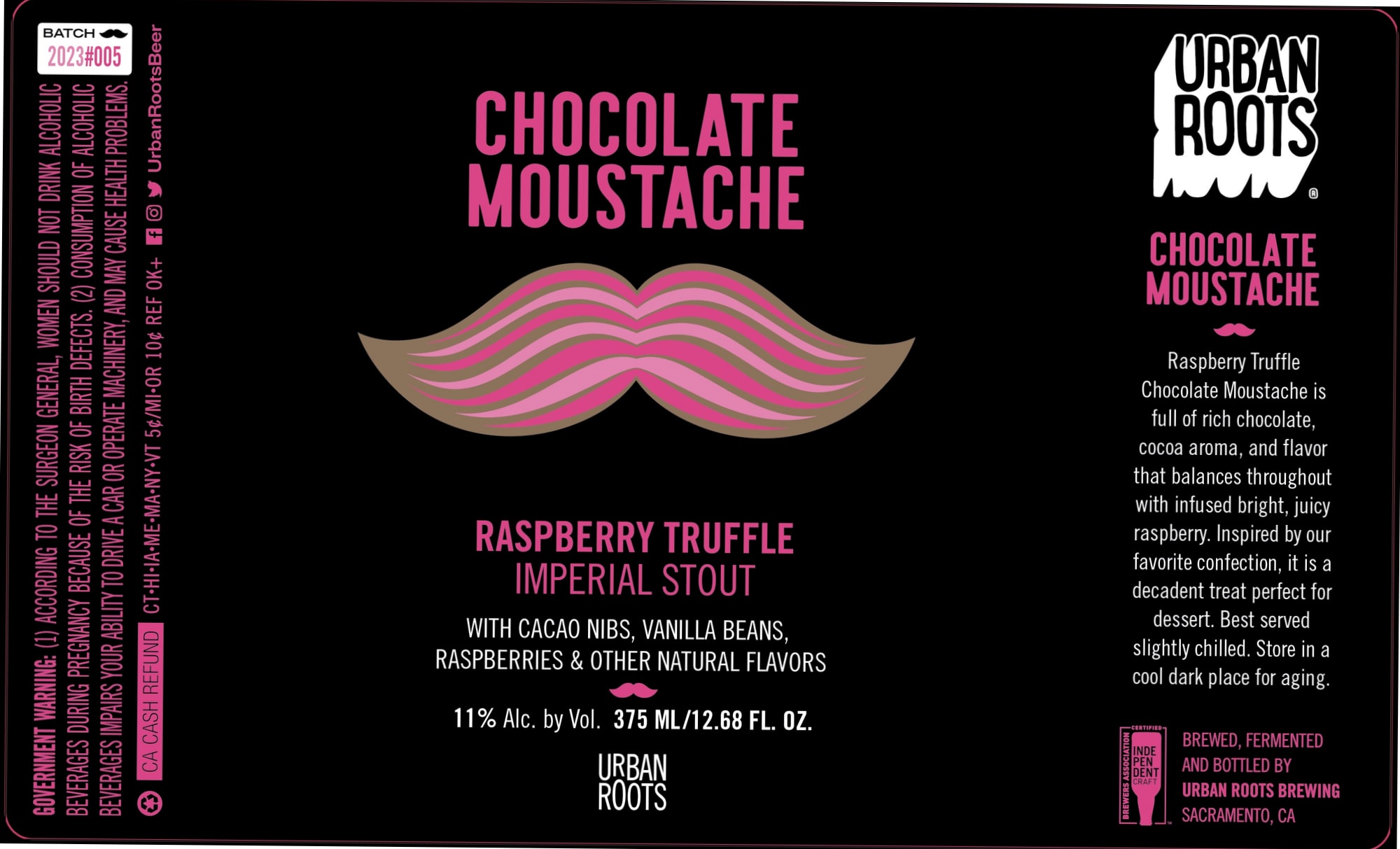 Chocolate Moustache by Urban Roots Brewing - beer label