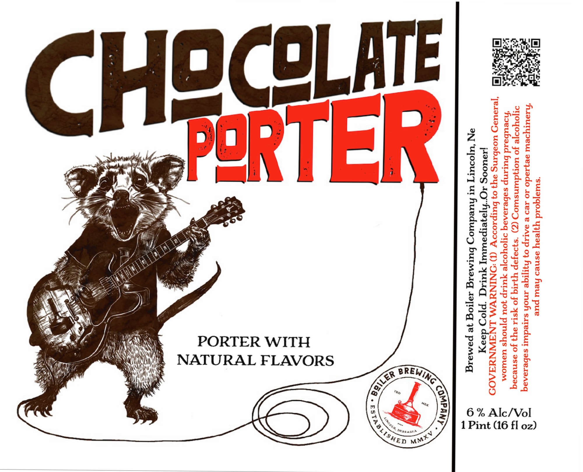 Chocolate Porter by Boiler Brewing Company - beer label