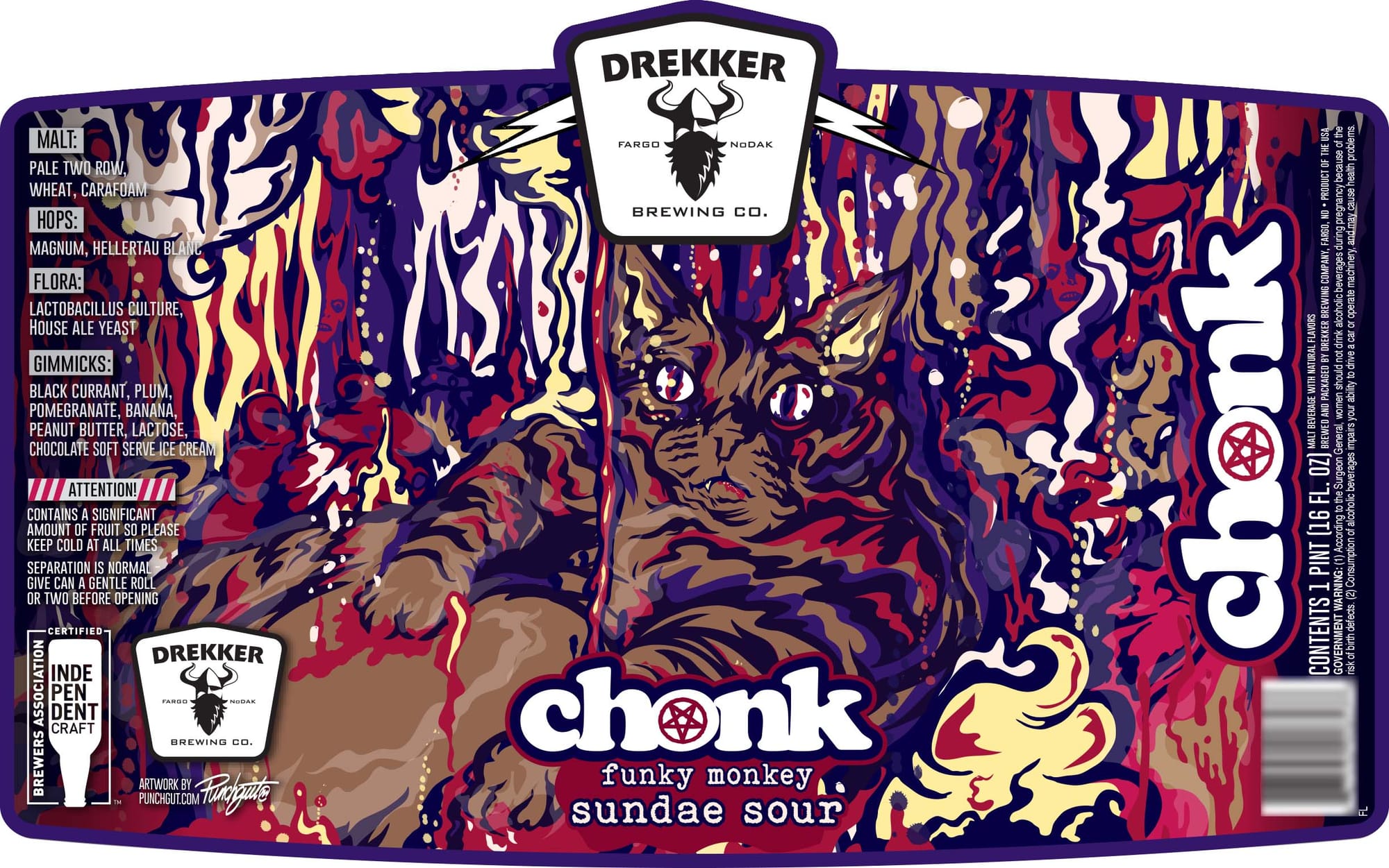 Chonk (Sundae Monkey) by Drekker Brewing Co. - beer label