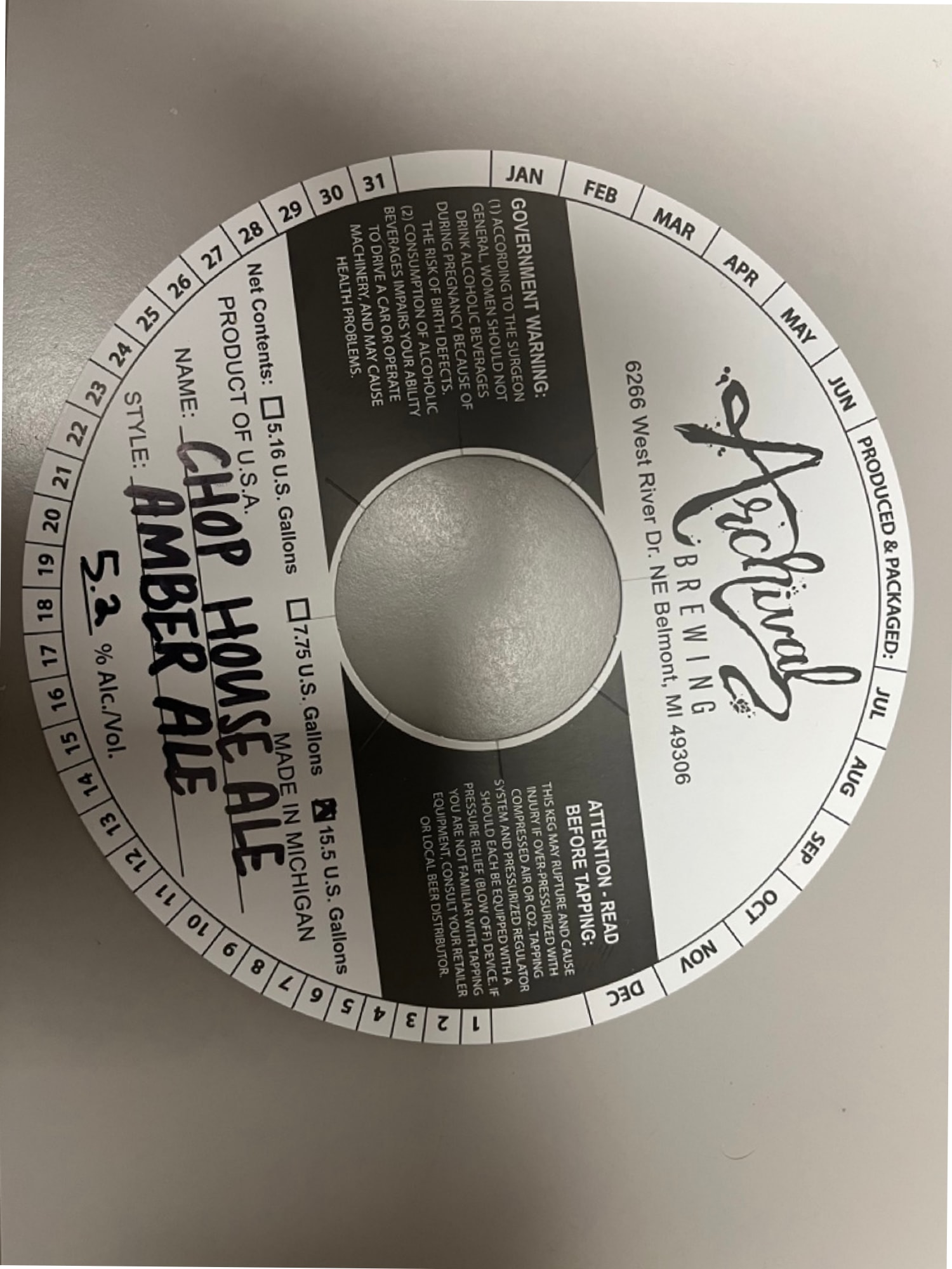 Chop House Ale by Archival Brewing - beer label