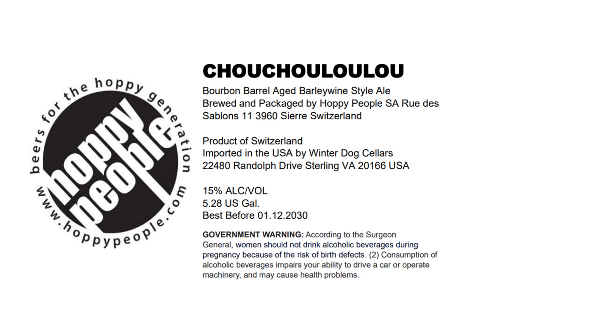 Chouchouloulou by Hoppy People SA - beer label