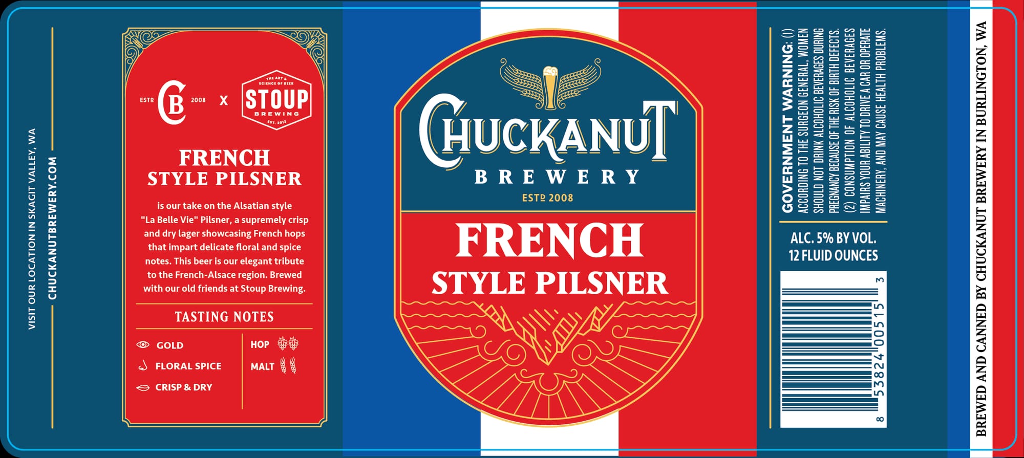 French Style Pilsner by Chuckanut Brewery - beer label