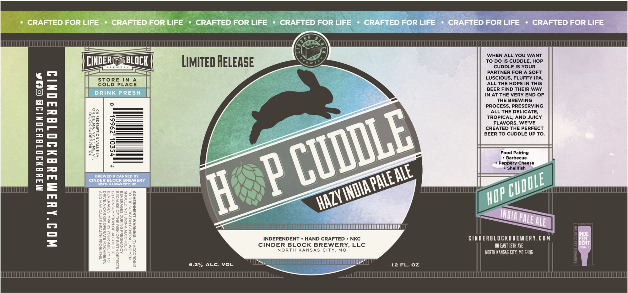 Hop Cuddle by Cinder Block Brewery - beer label