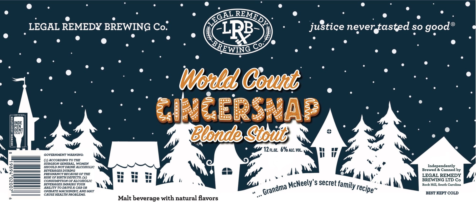 Cincersnap by Legal Remedy Brewing Co. - beer label