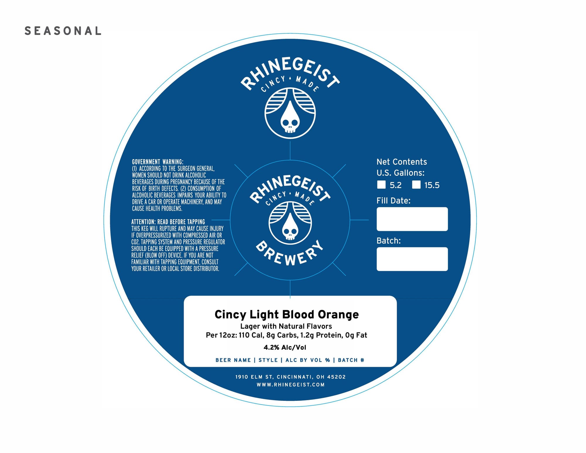 Cincy Light Blood Orange by Rhinegeist Brewery - beer label