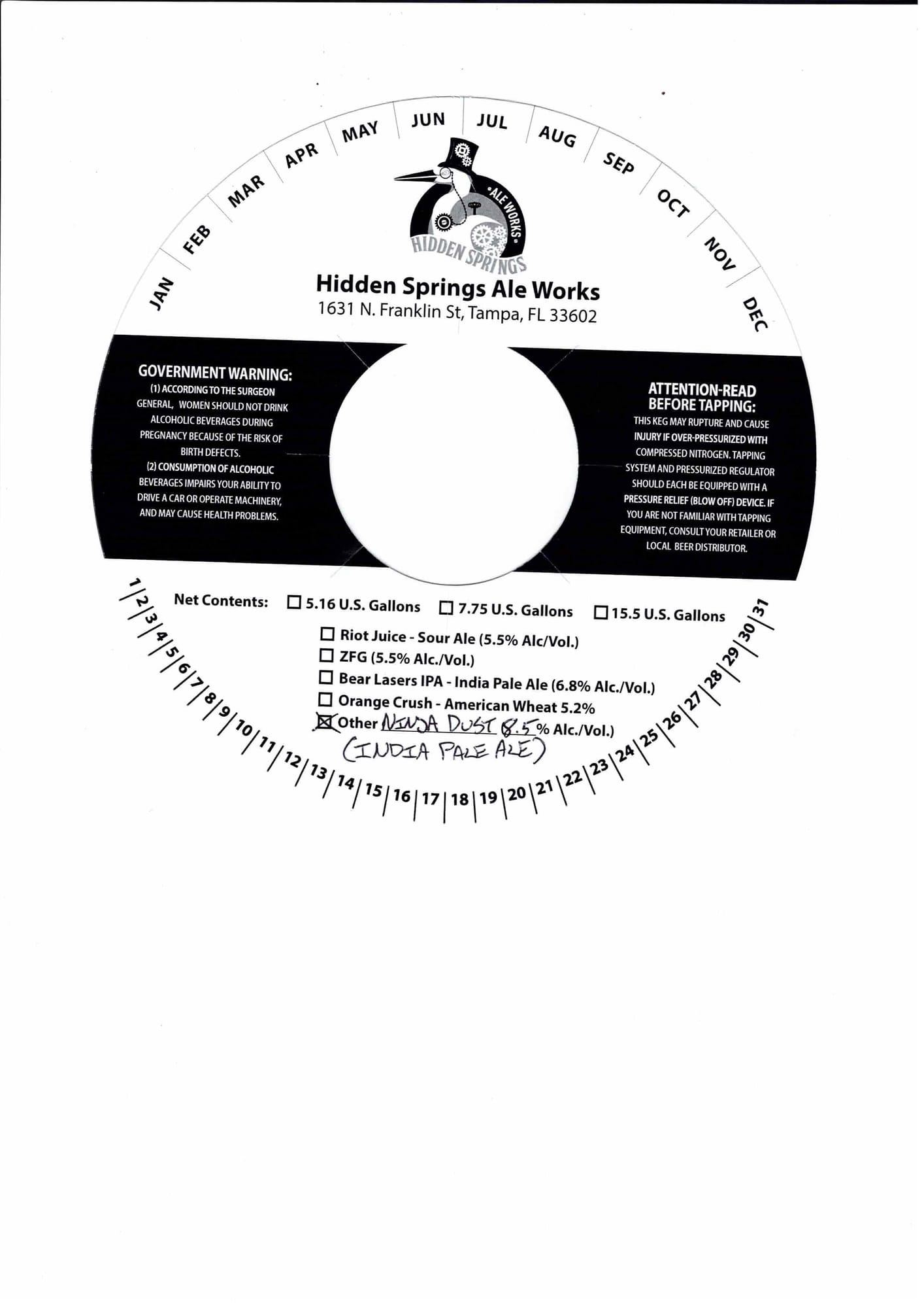 Cindcia Pale Ale by Hidden Springs Ale Works - beer label