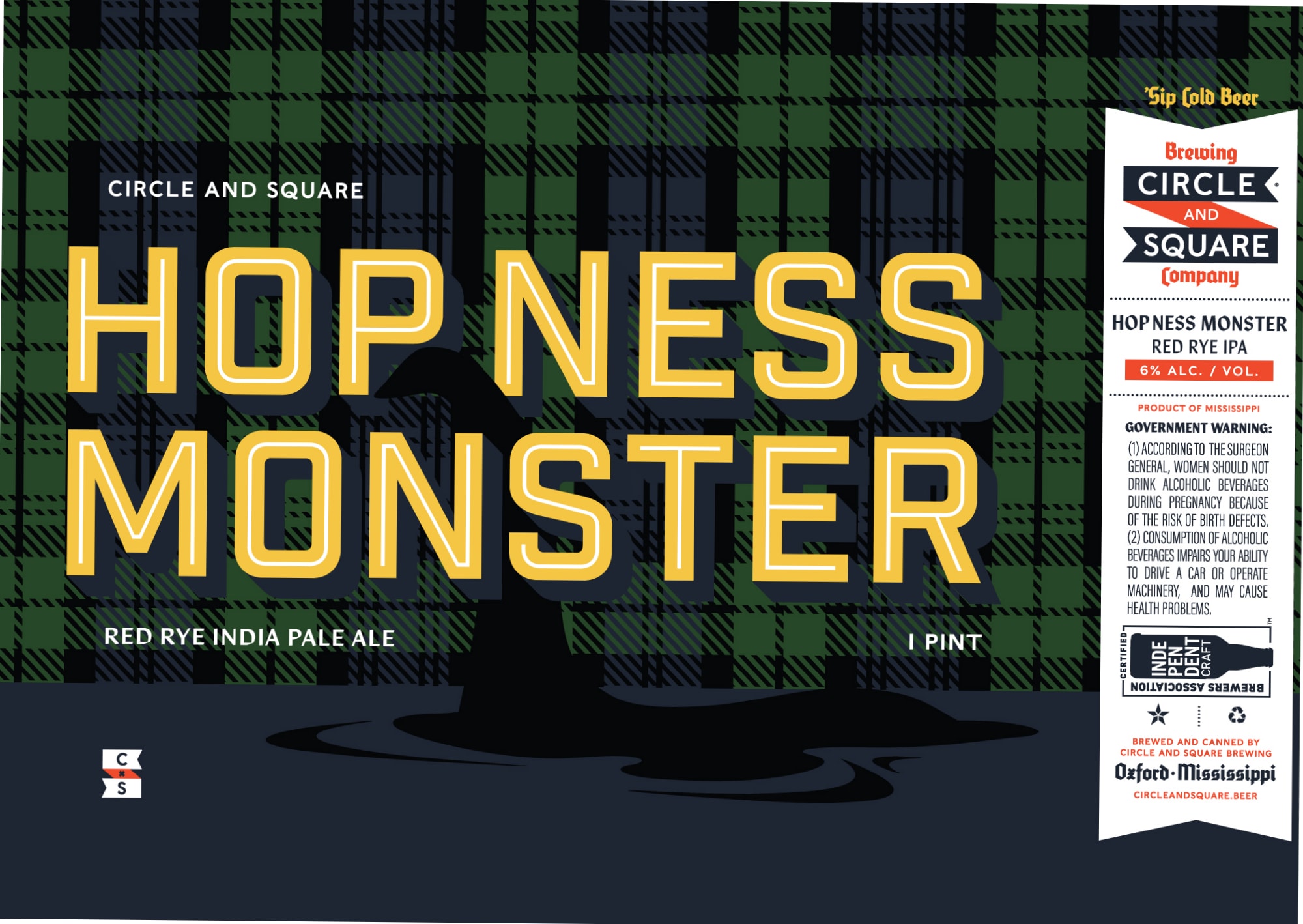 Hopness Monster by Circle and Square Brewing Company - beer label