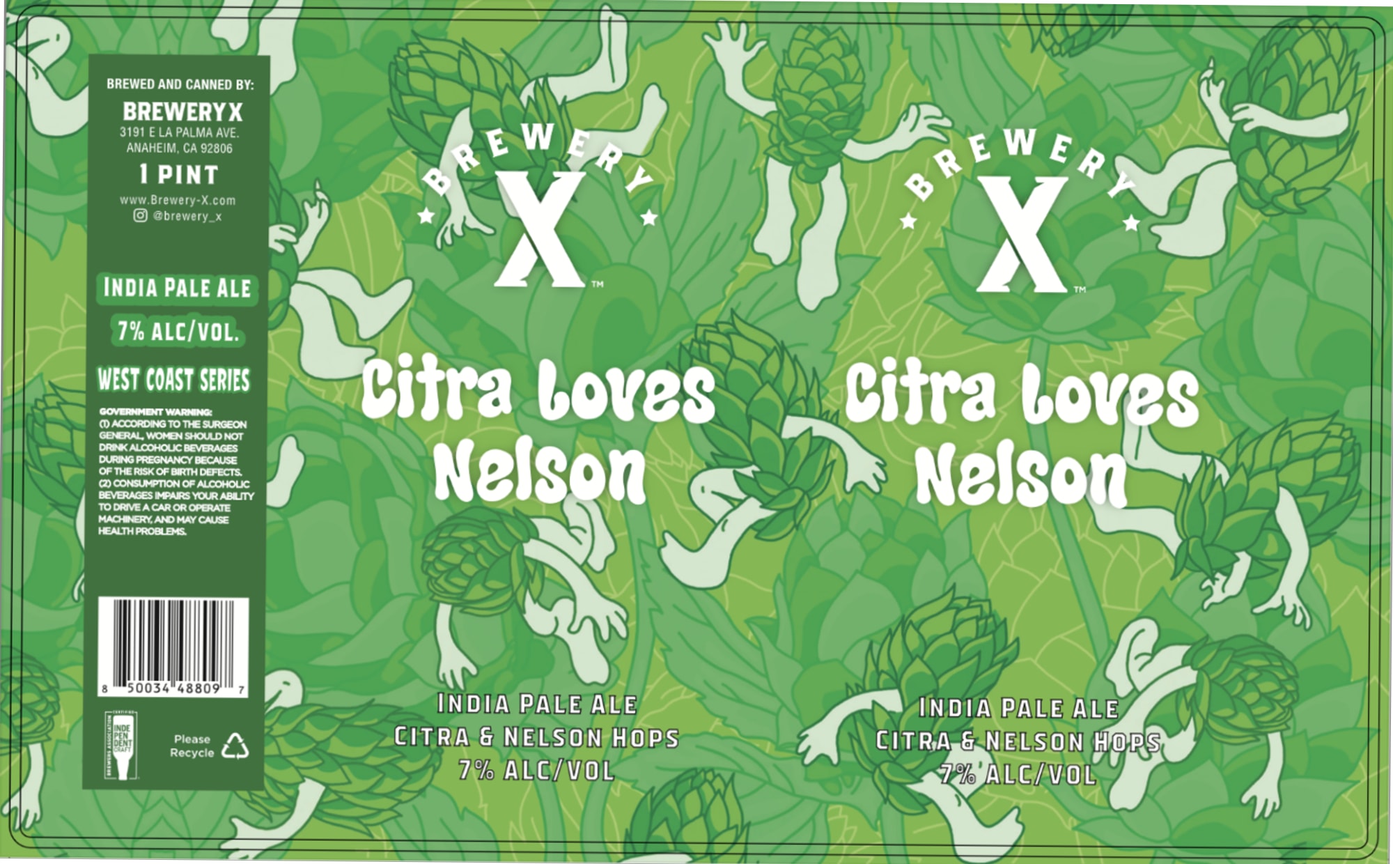 Citra Loves Nelson by Brewery X - beer label