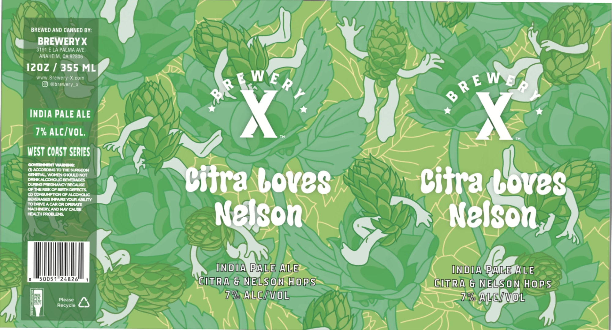Citra Loves Nelson by Brewery X - beer label