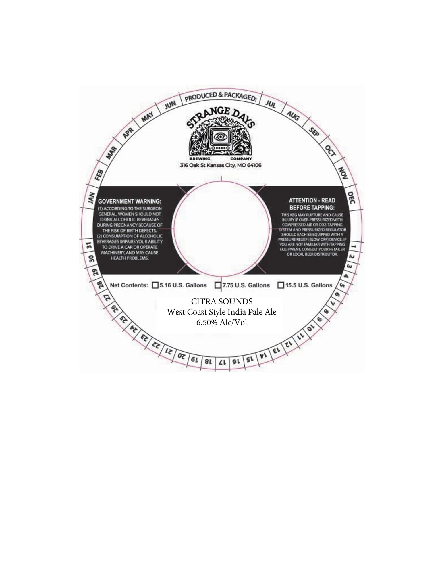 Citra Sounds by Strange Days Brewing Company - beer label