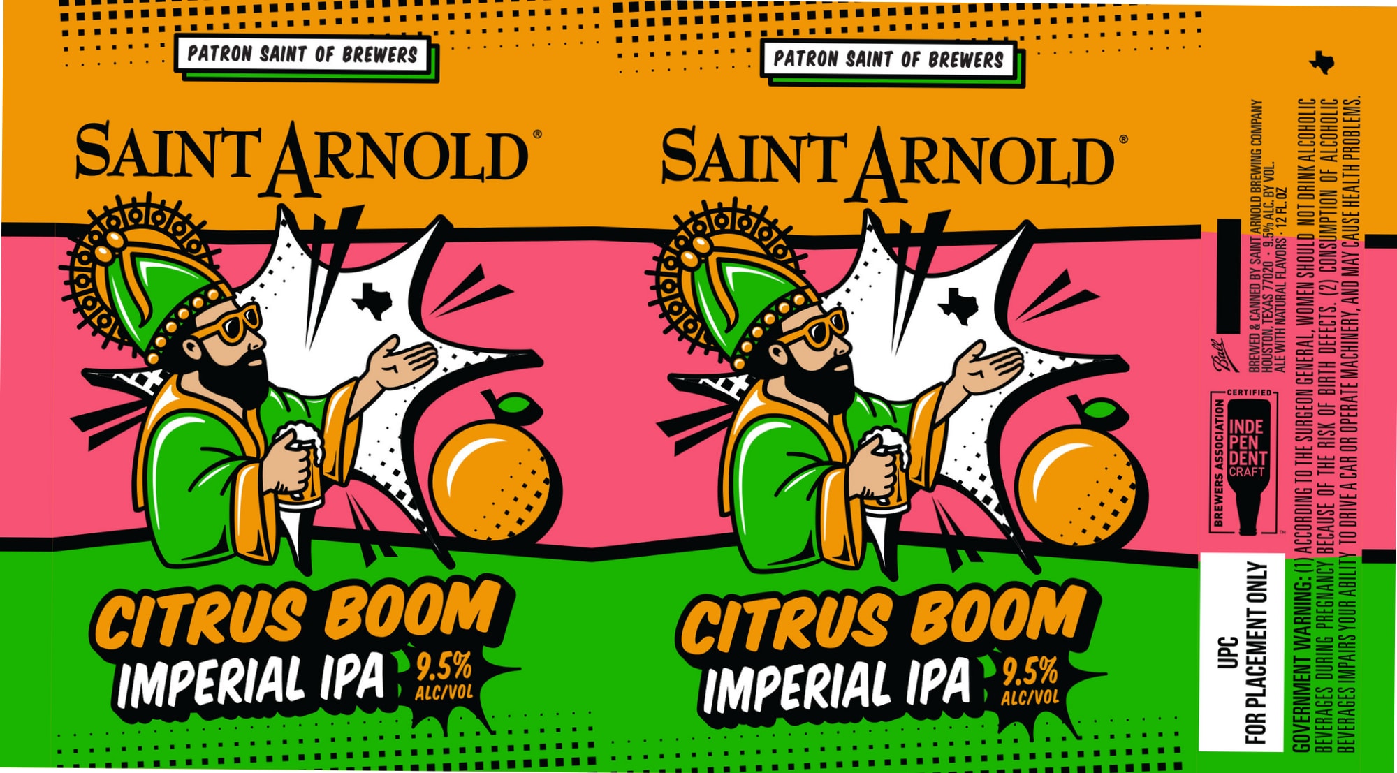 Citrus Boom by Saint Arnold Brewing Company - beer label