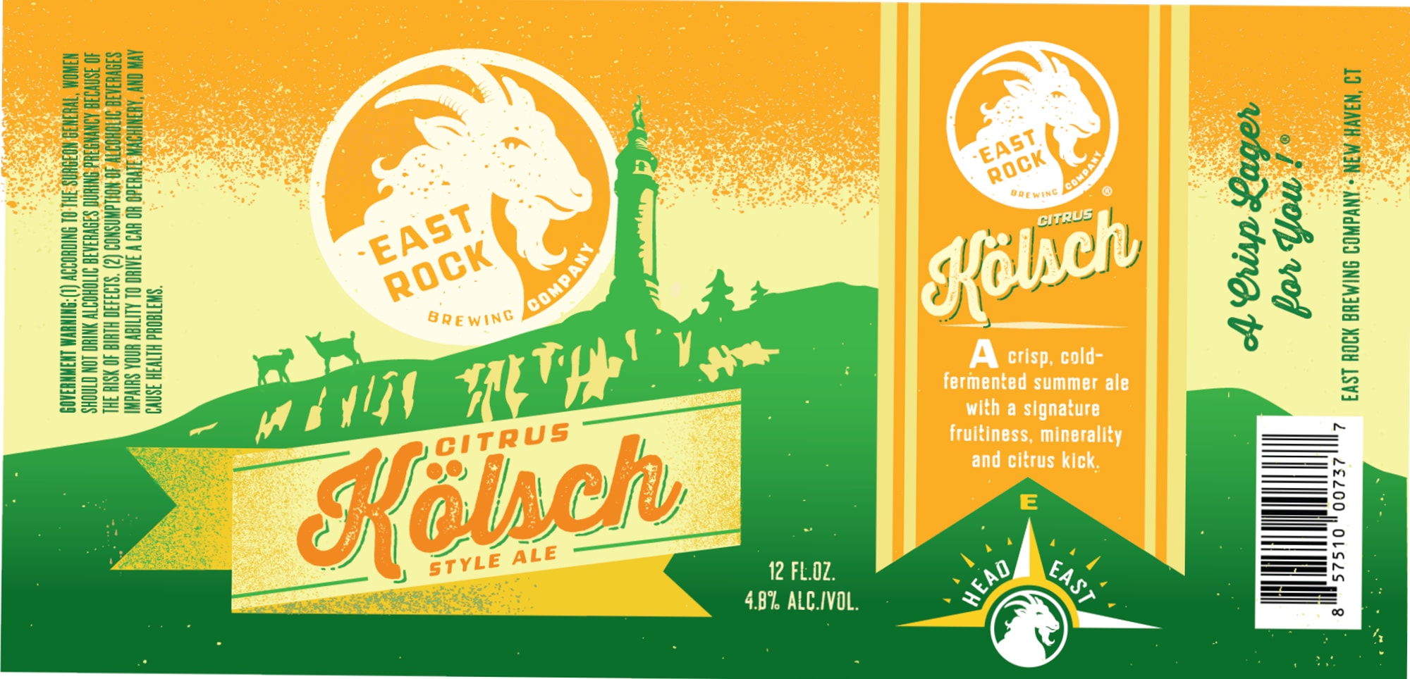 Citrus Kölsch by East Rock Brewing Company - beer label