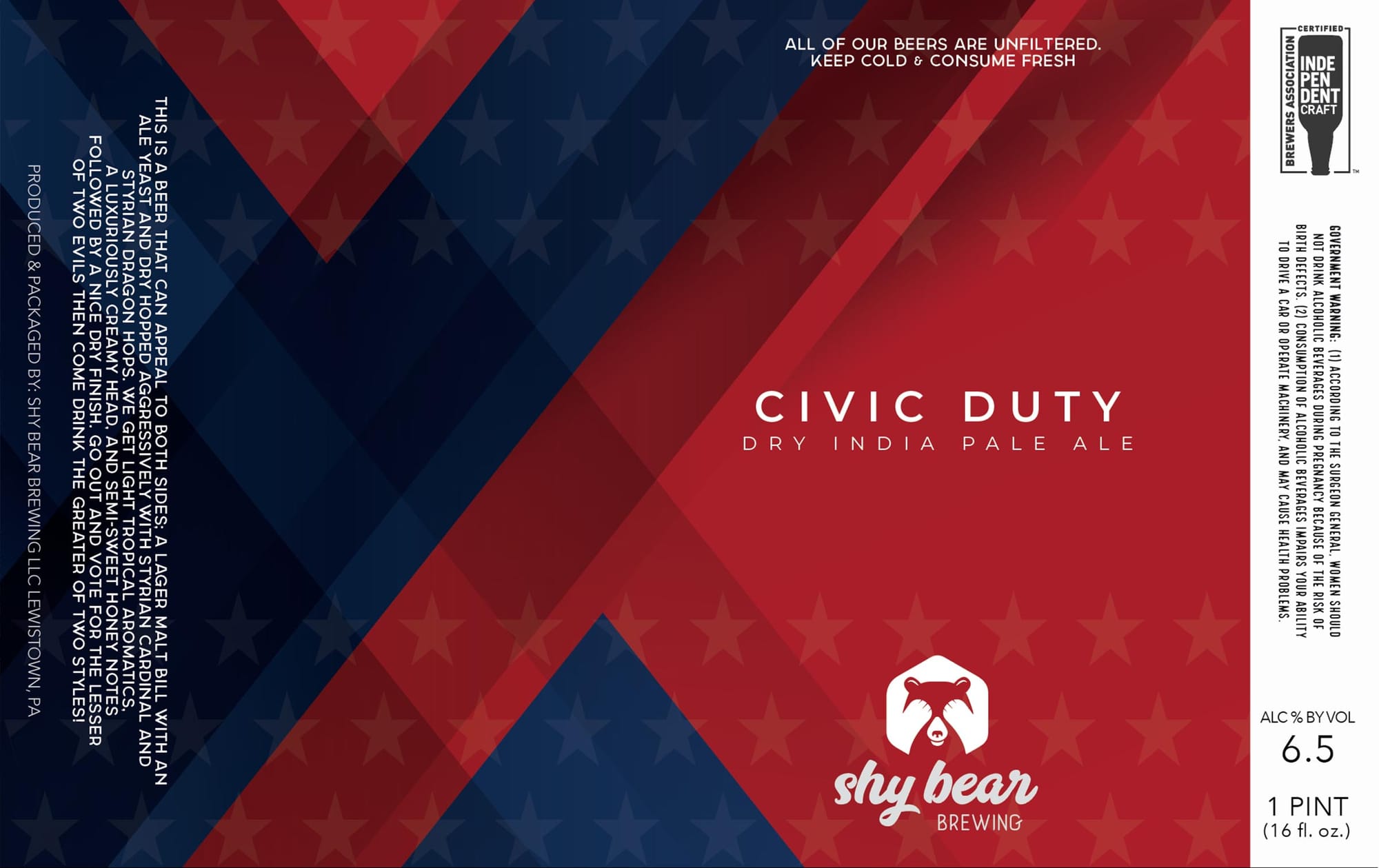 Civic Duty by Shy Bear Brewing - beer label
