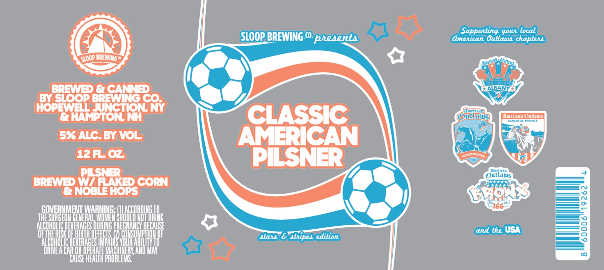 Classic American Pilsner by Sloop Brewing Co. - beer label