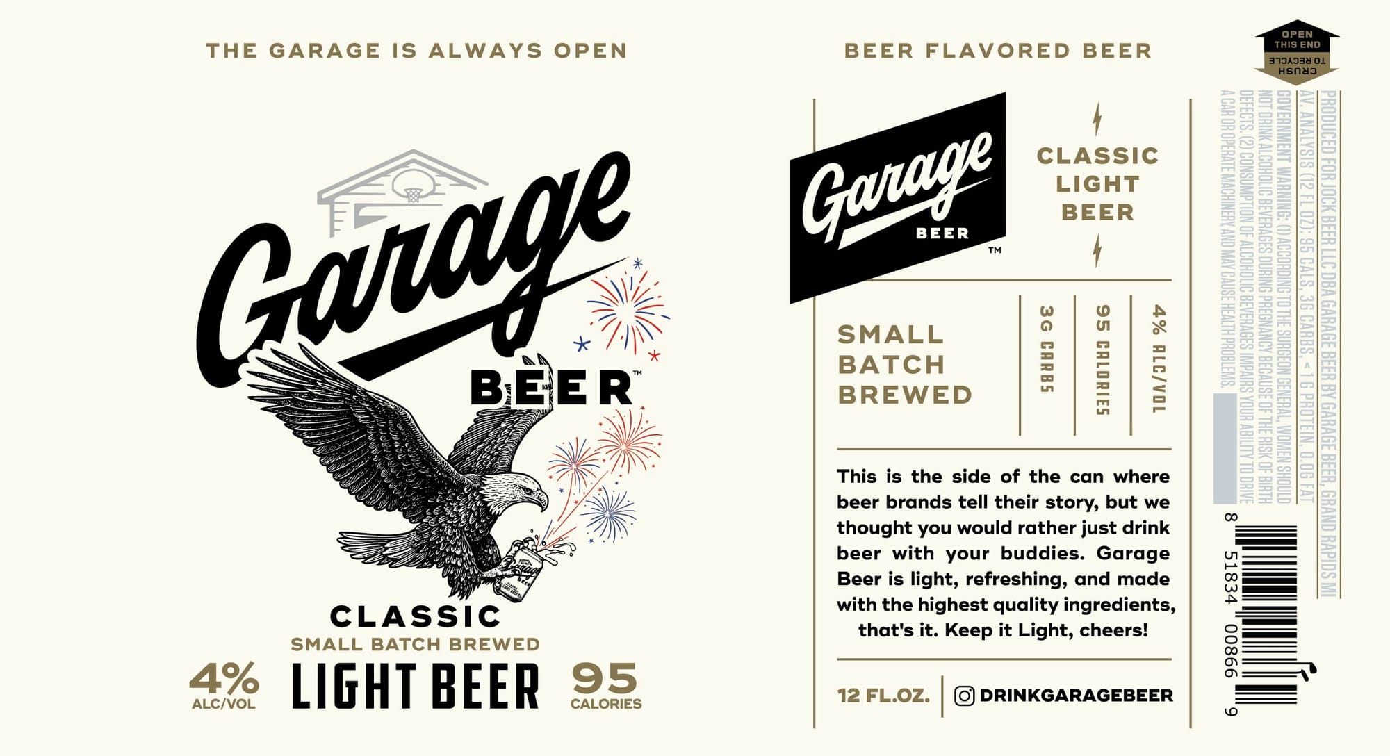 Classic Light Beer by Garage Beer - beer label