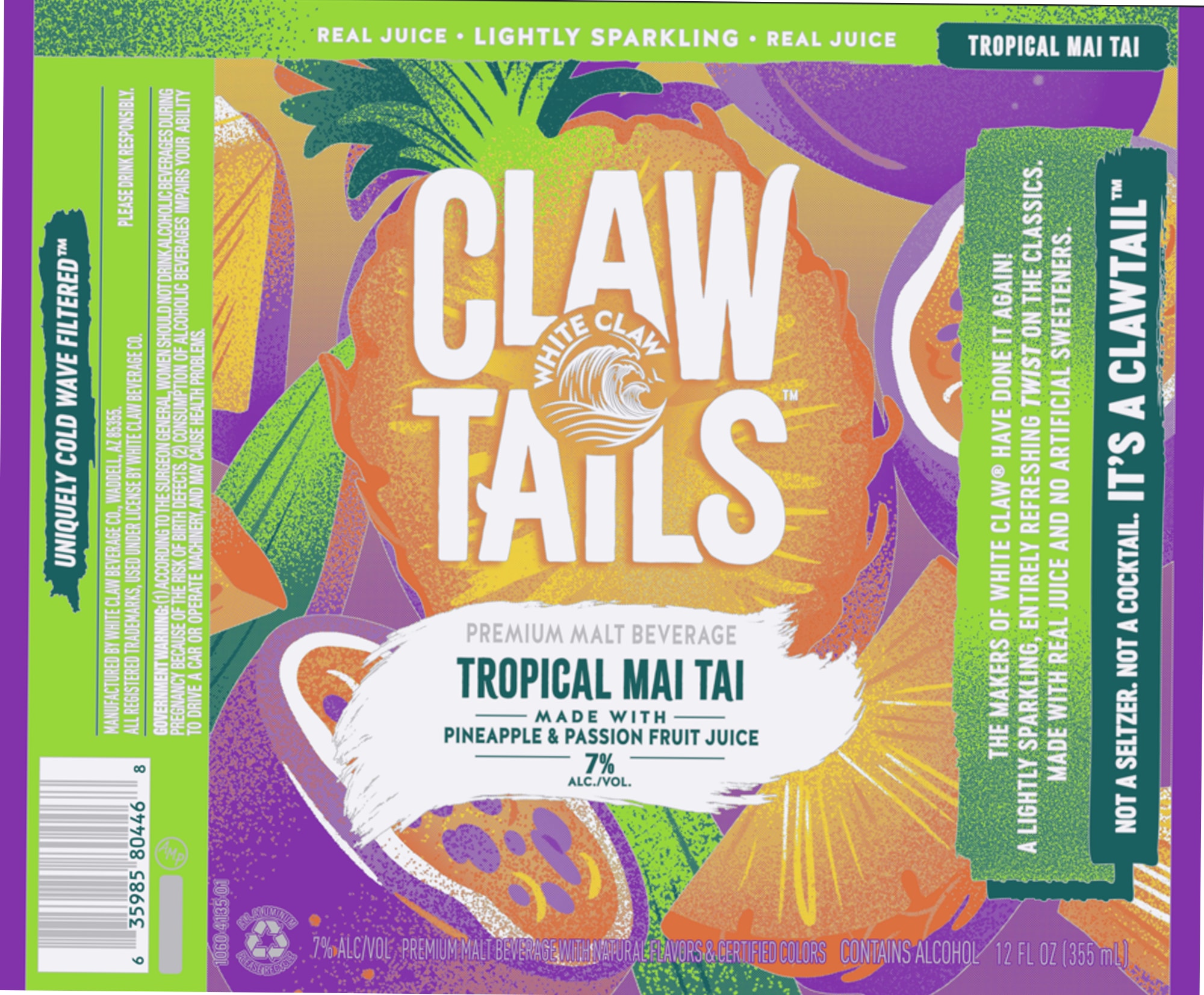 Claw White Tails Tropical Mai Tai by White Claw Beverage Co. - beer label