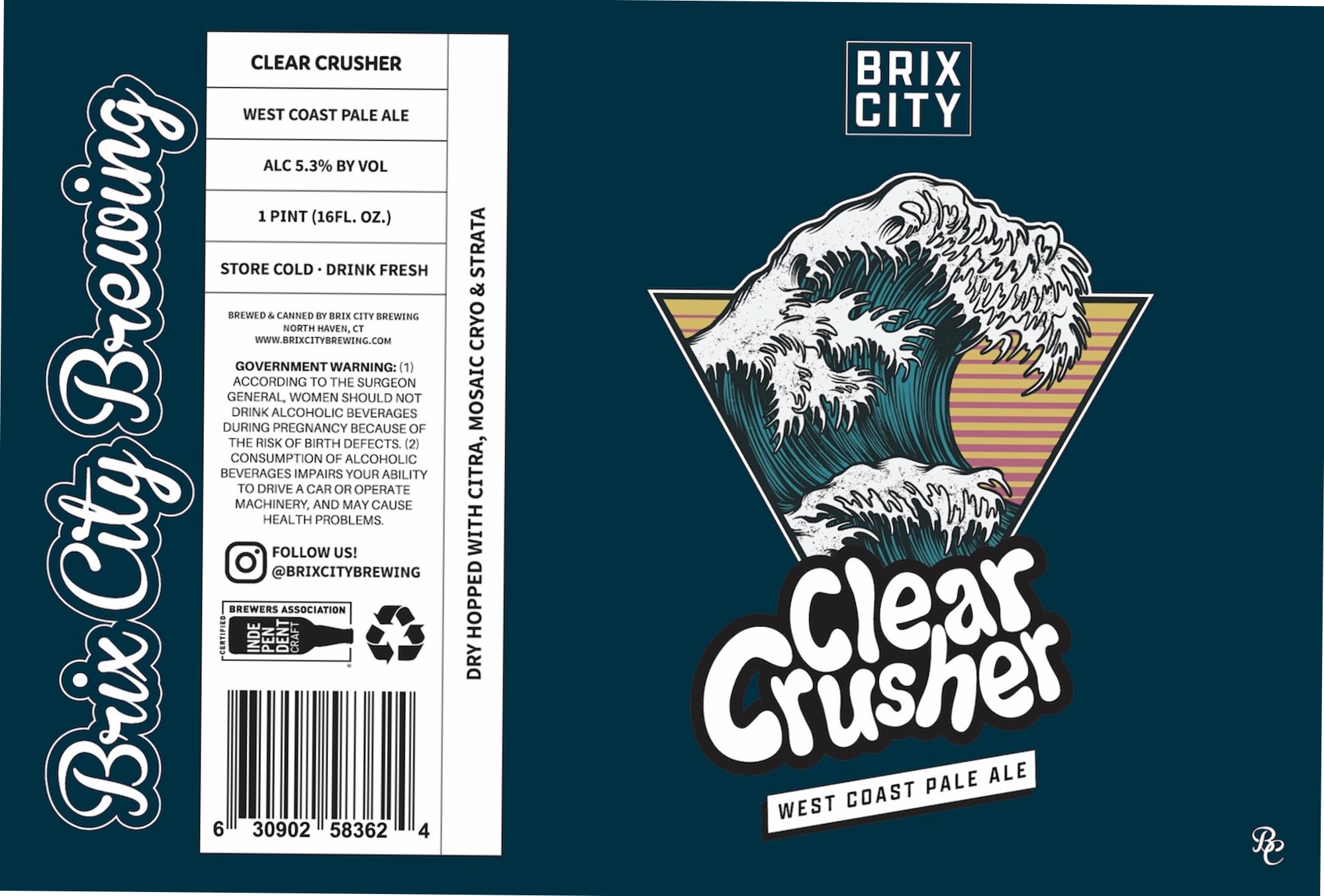 Clear Crusher by Brix City Brewing - beer label