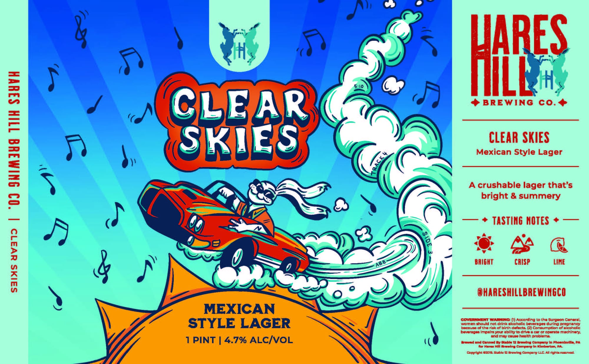 Clear Skies by Hares Hill Brewing Co. - beer label