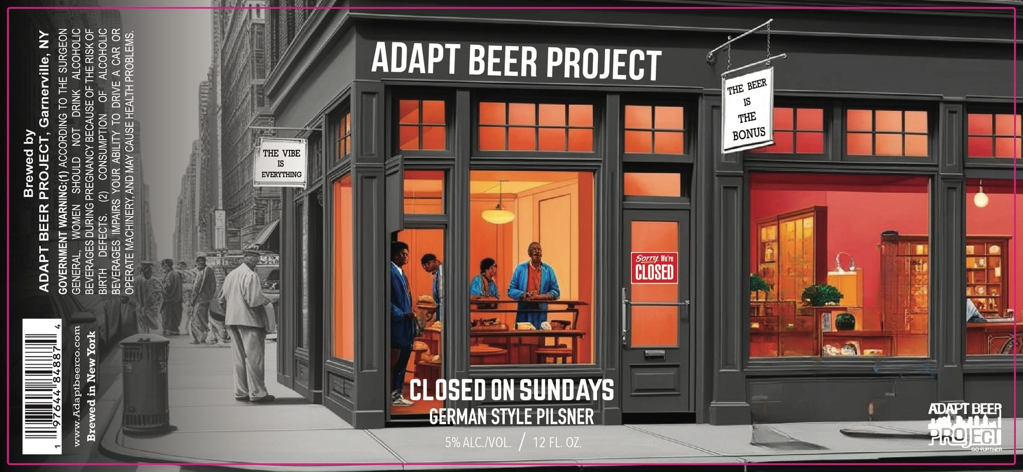 Closed on Sundays by Adapt Beer Project - beer label