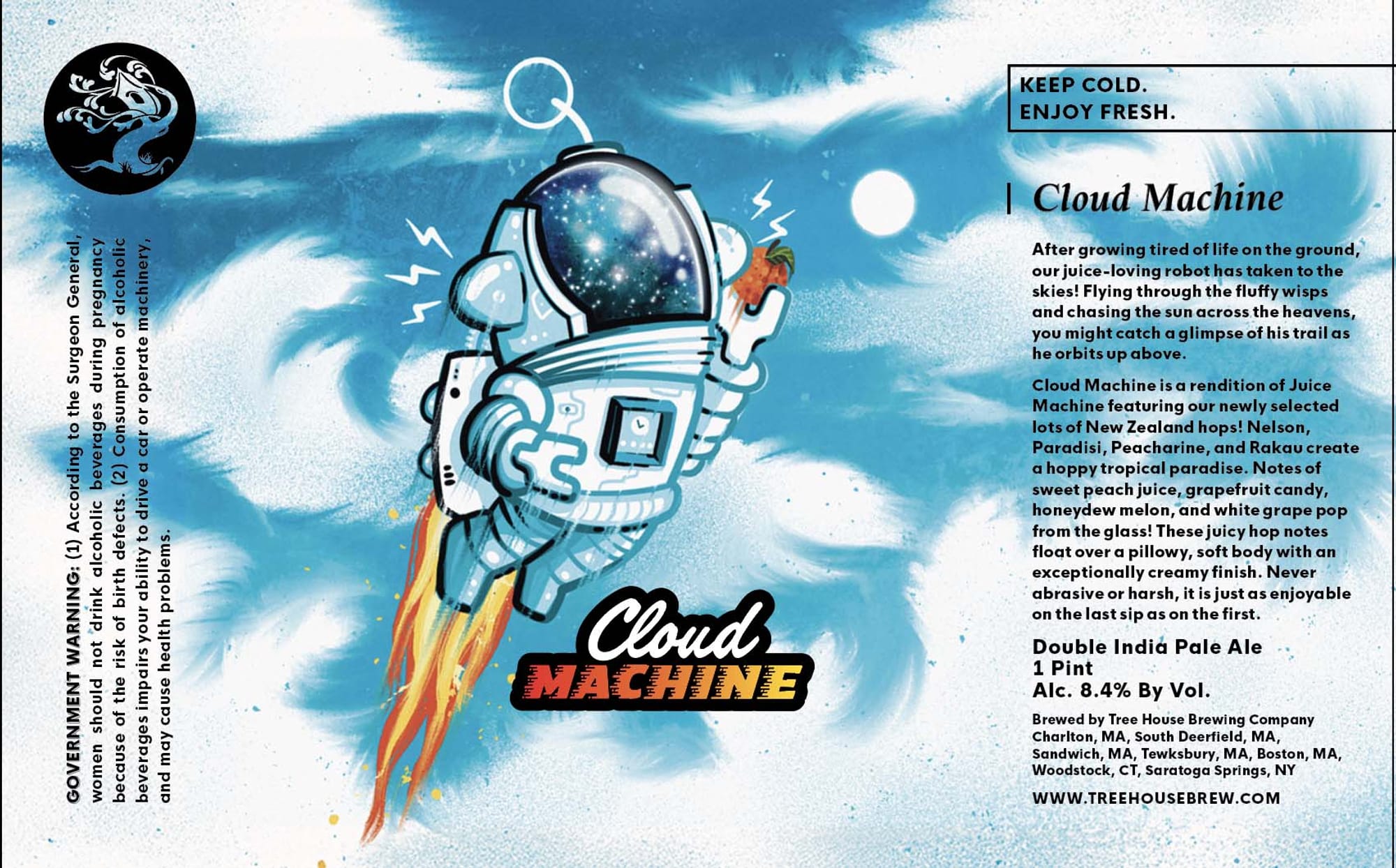 Cloud Machine by Tree House Brewing Company - beer label