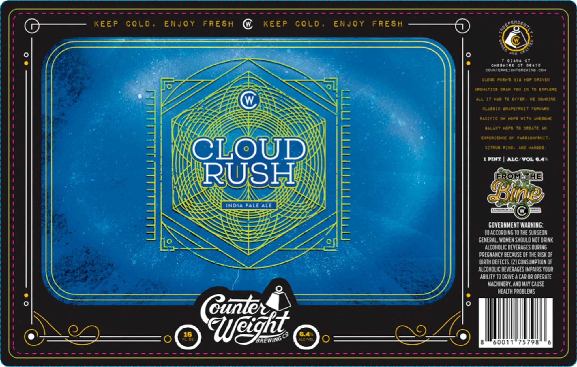 Cloud Rush by Counter Weight Brewing Co. - beer label