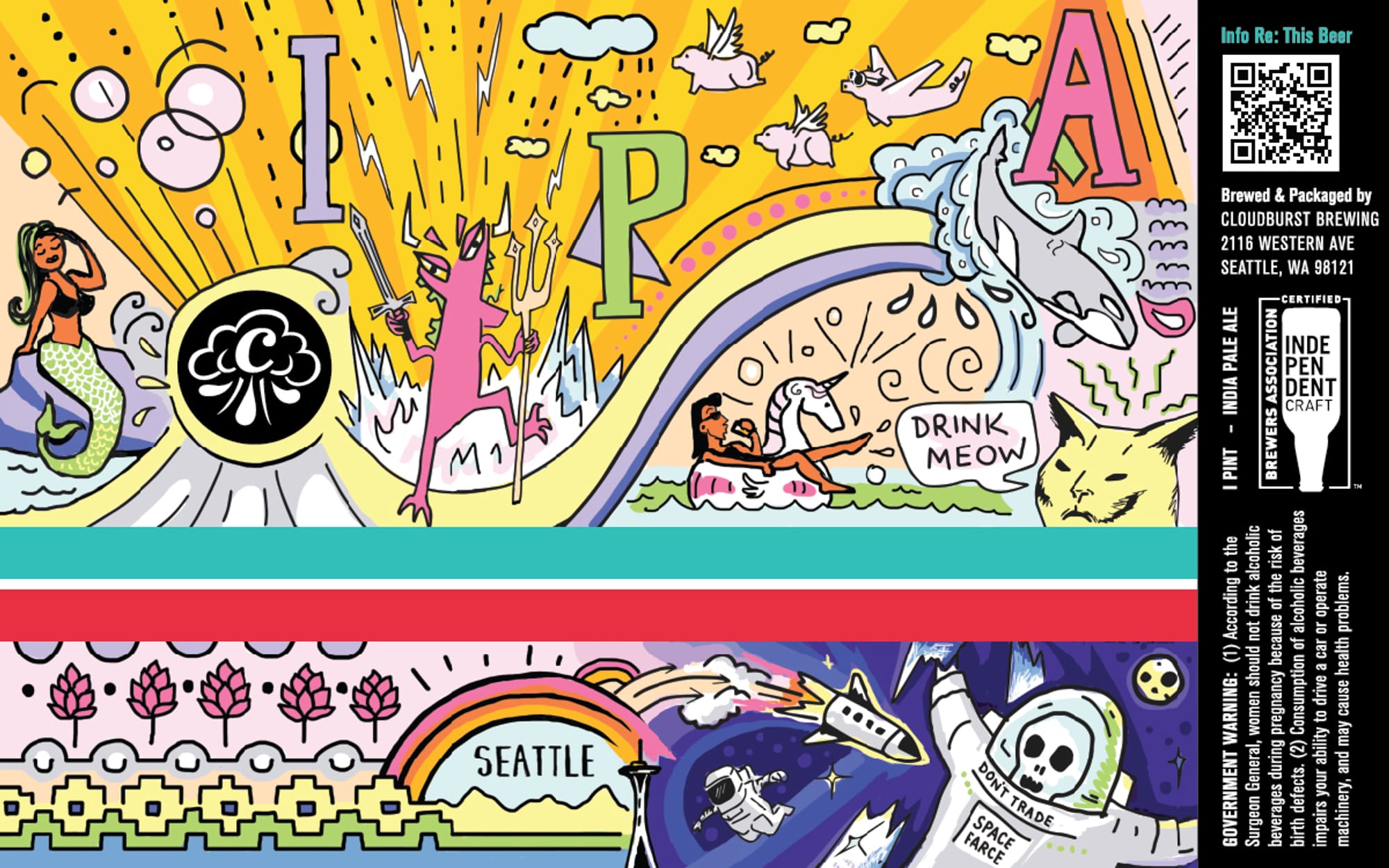 India Pale Ale by Cloudburst Brewing - beer label