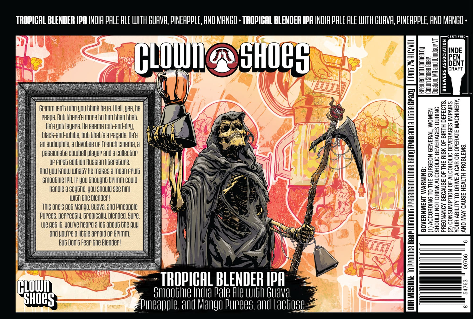 Tropical Blender IPA by Clown Shoes - beer label