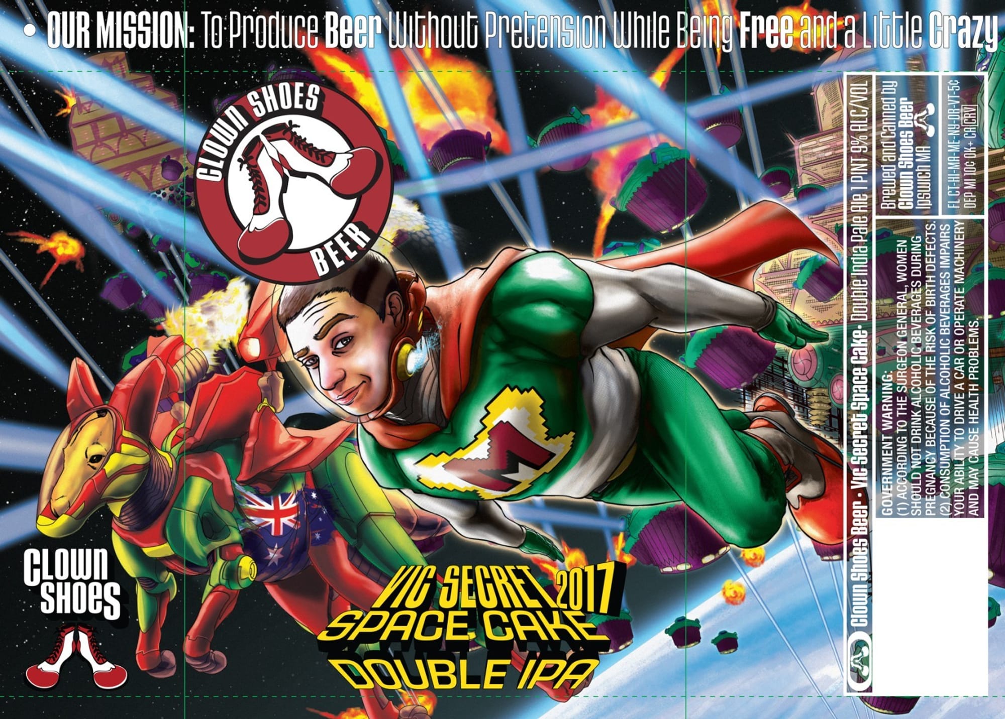 Vic Secret Space Cake Double IPA by Clown Shoes Beer - beer label