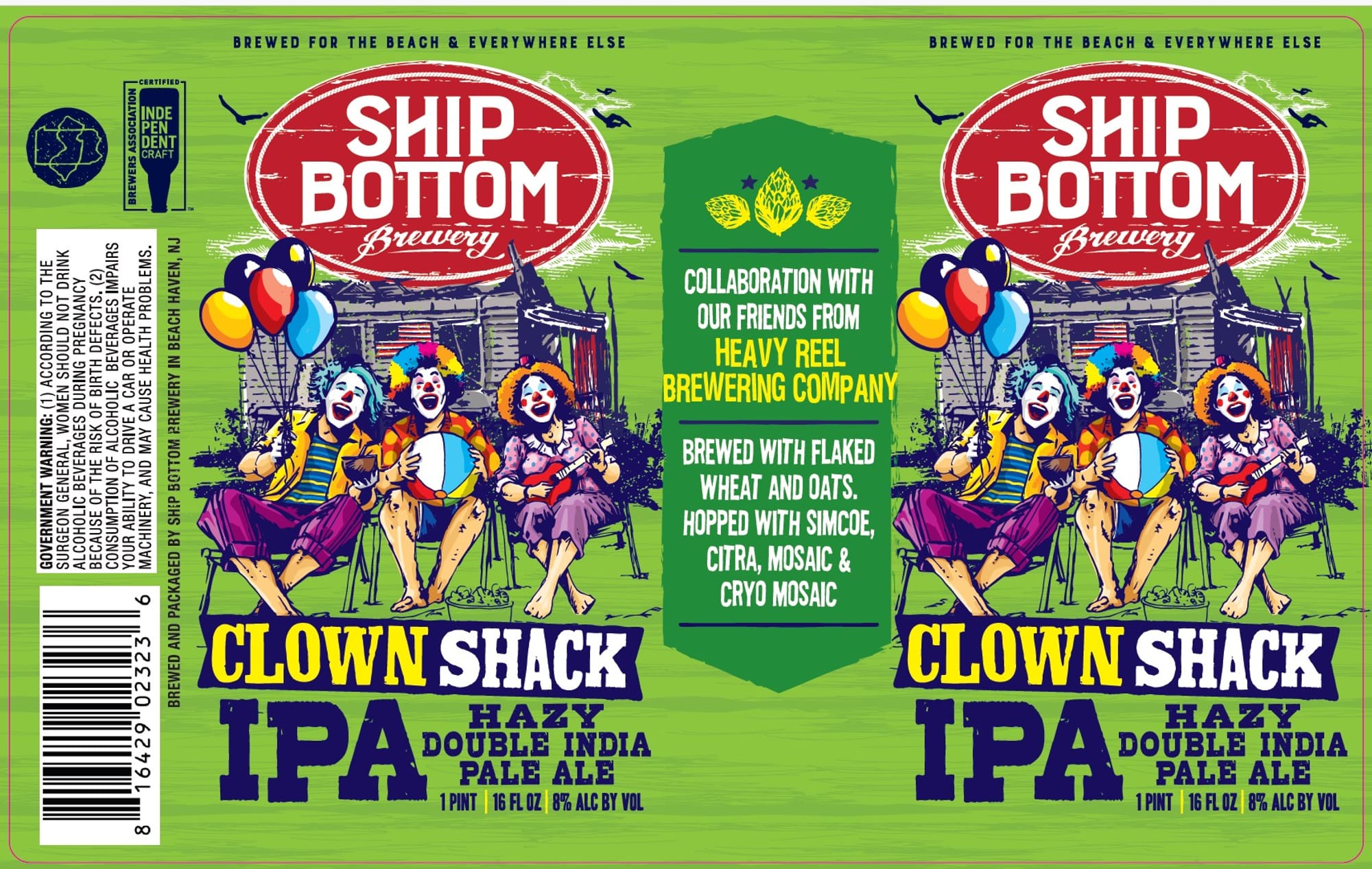 Clown Shack IPA by Ship Bottom Brewery - beer label