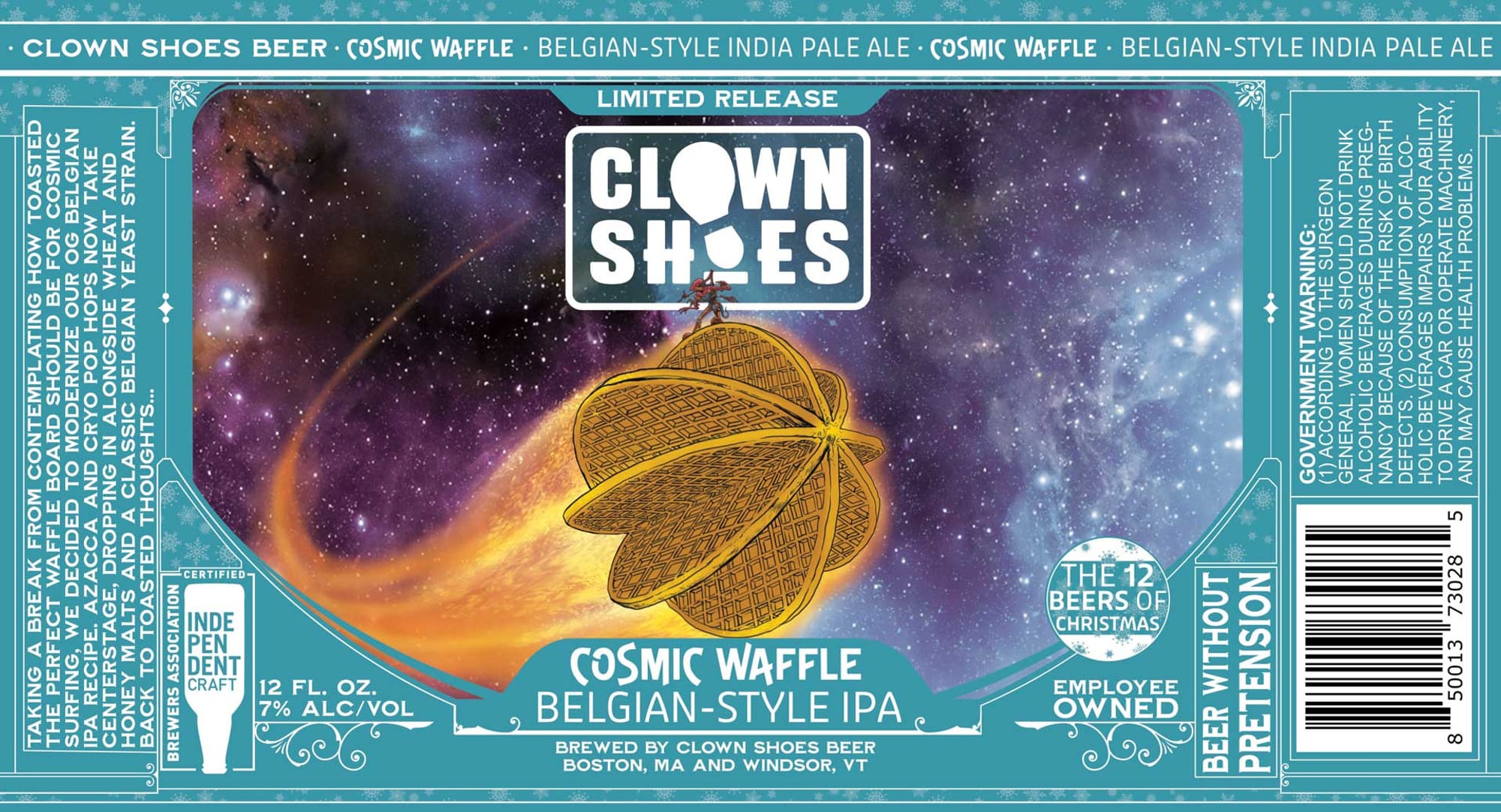 Cosmic Waffle by Clown Shoes Beer - beer label