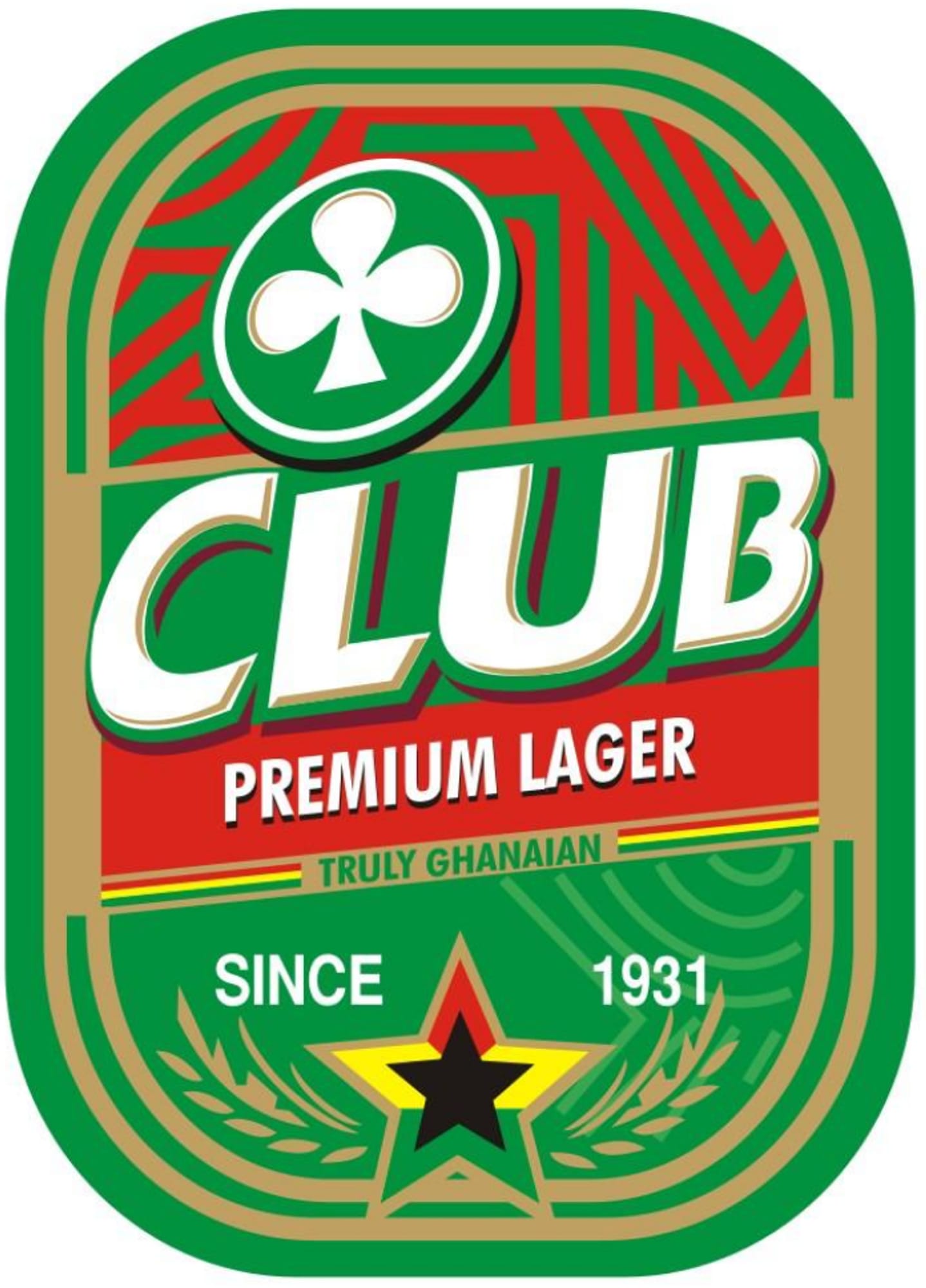 Club Premium Lager by Ghana Brewery Limited - beer label
