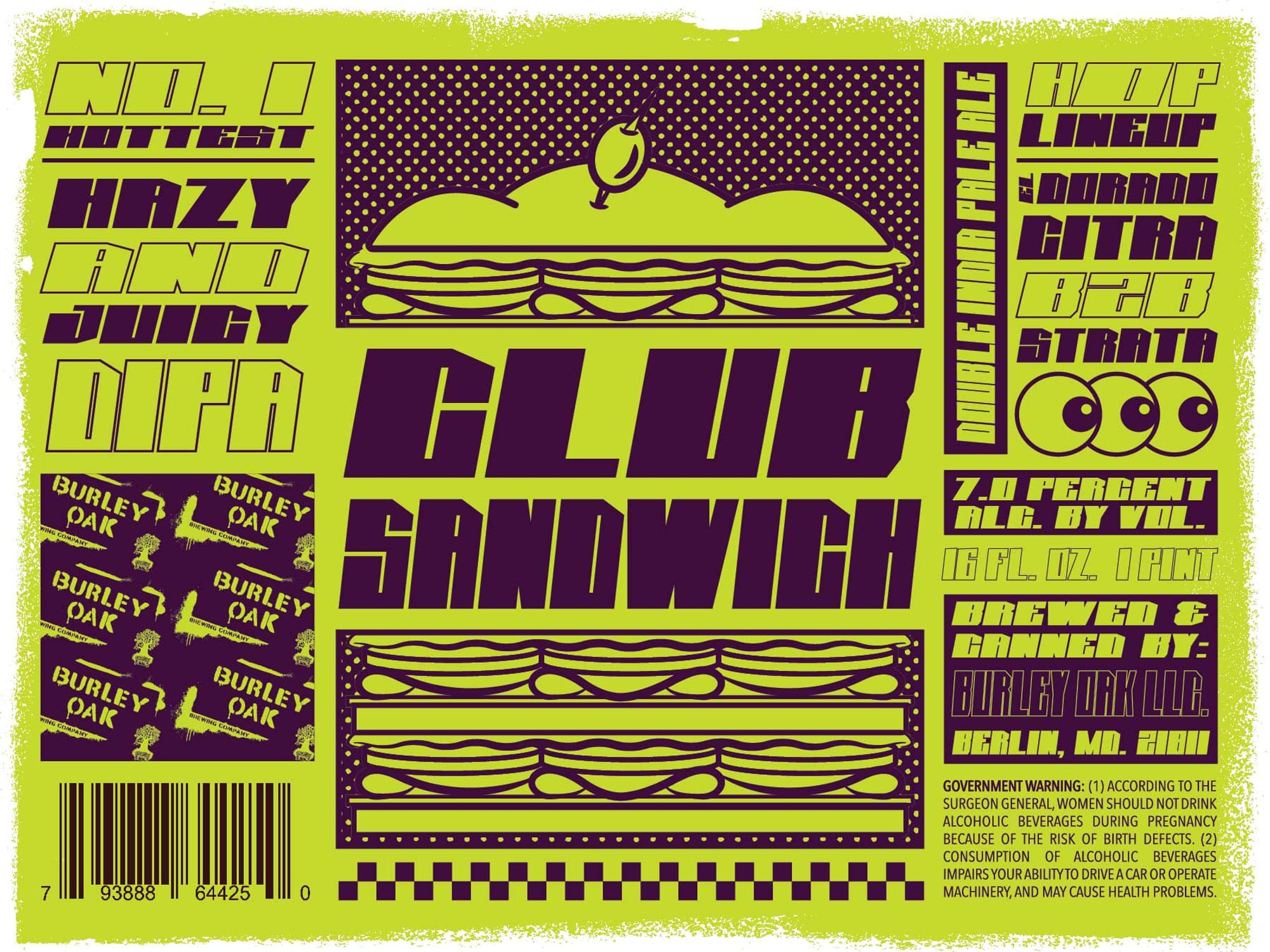 Club Sandwich by Burley Oak Brewing Co. - beer label