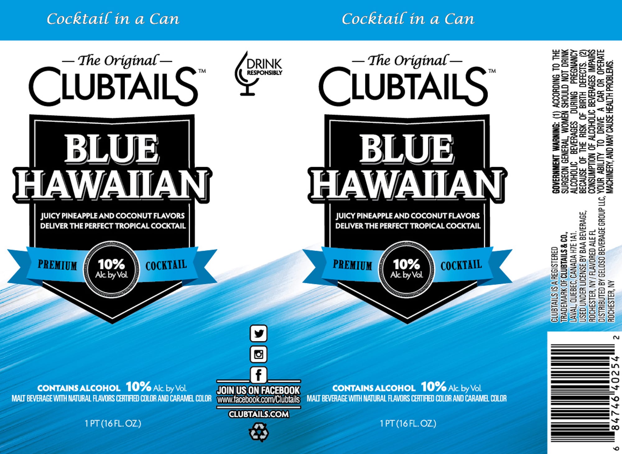 Blue Hawaiian by Clubtails - beer label