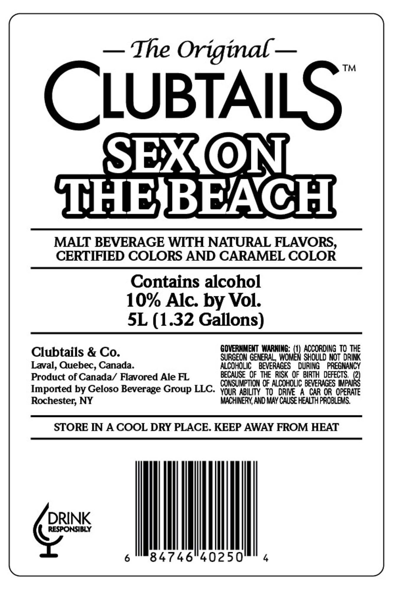 Sex on the Beach by Clubtails & Co. - beer label