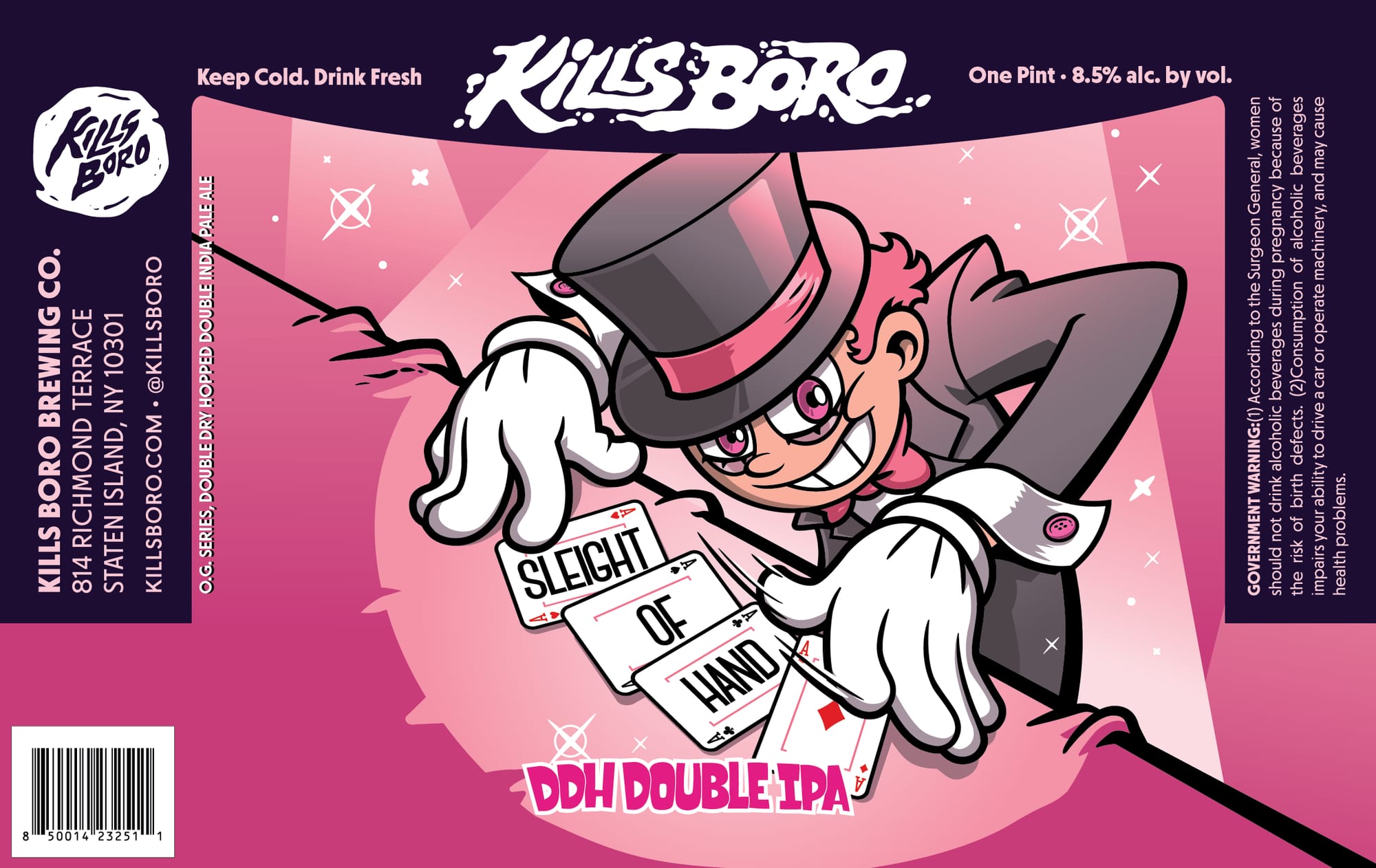 Sleight of Hand by Kills Boro Brewing Co. - beer label
