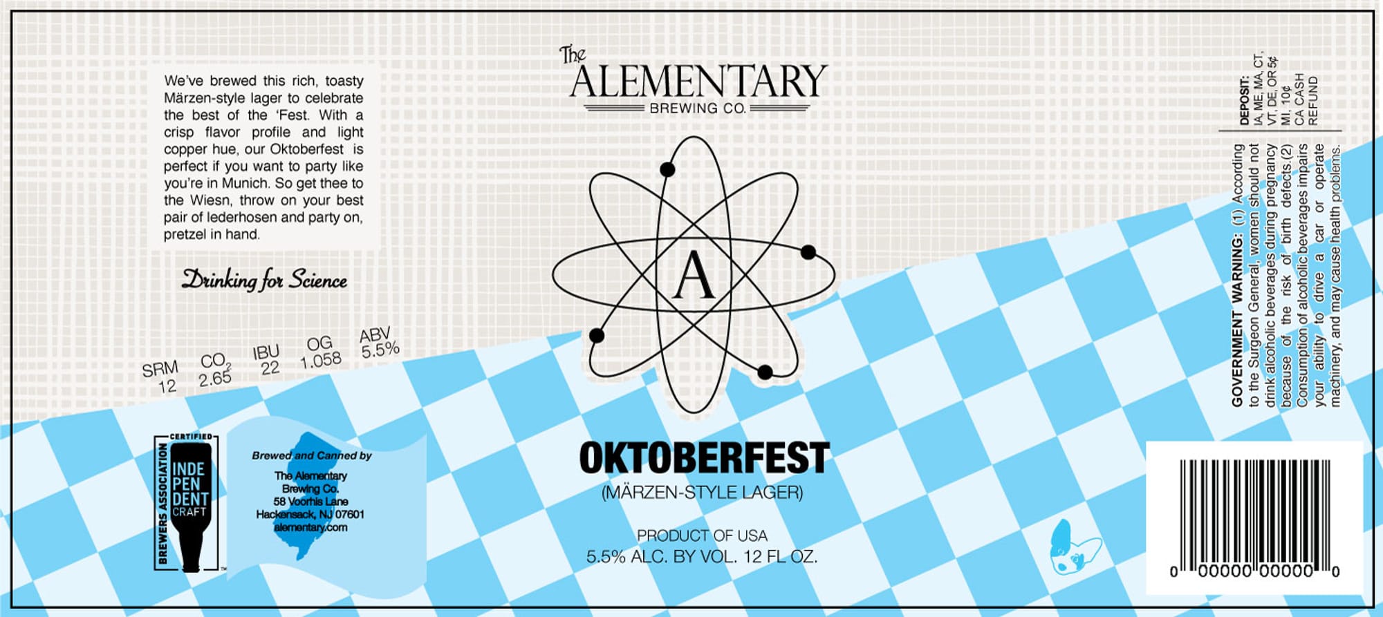 Oktoberfest (Märzen-Style Lager) by The Elementary Brewing Co. - beer label