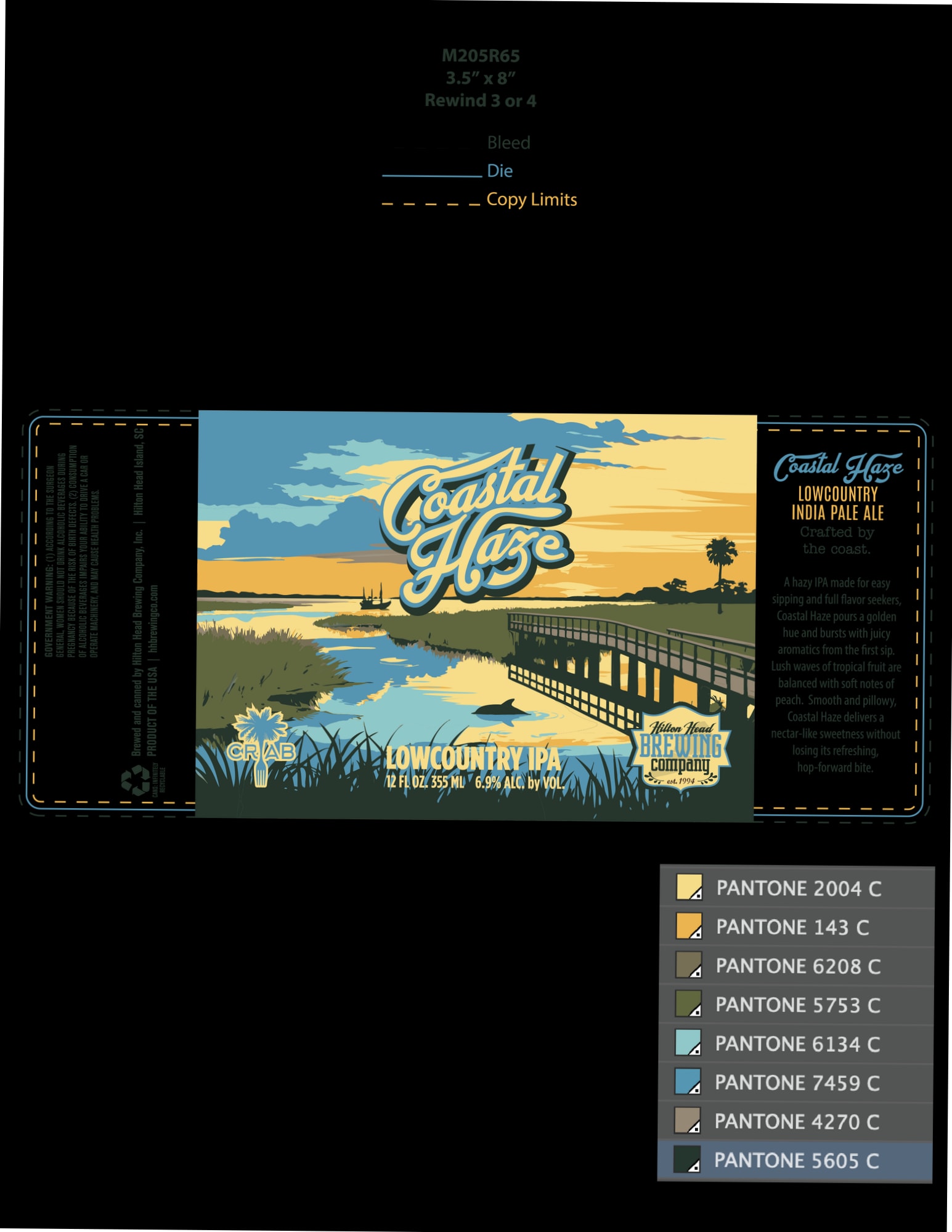 Coastal Haze Lowcountry IPA by Hilton Head Brewing Company - beer label